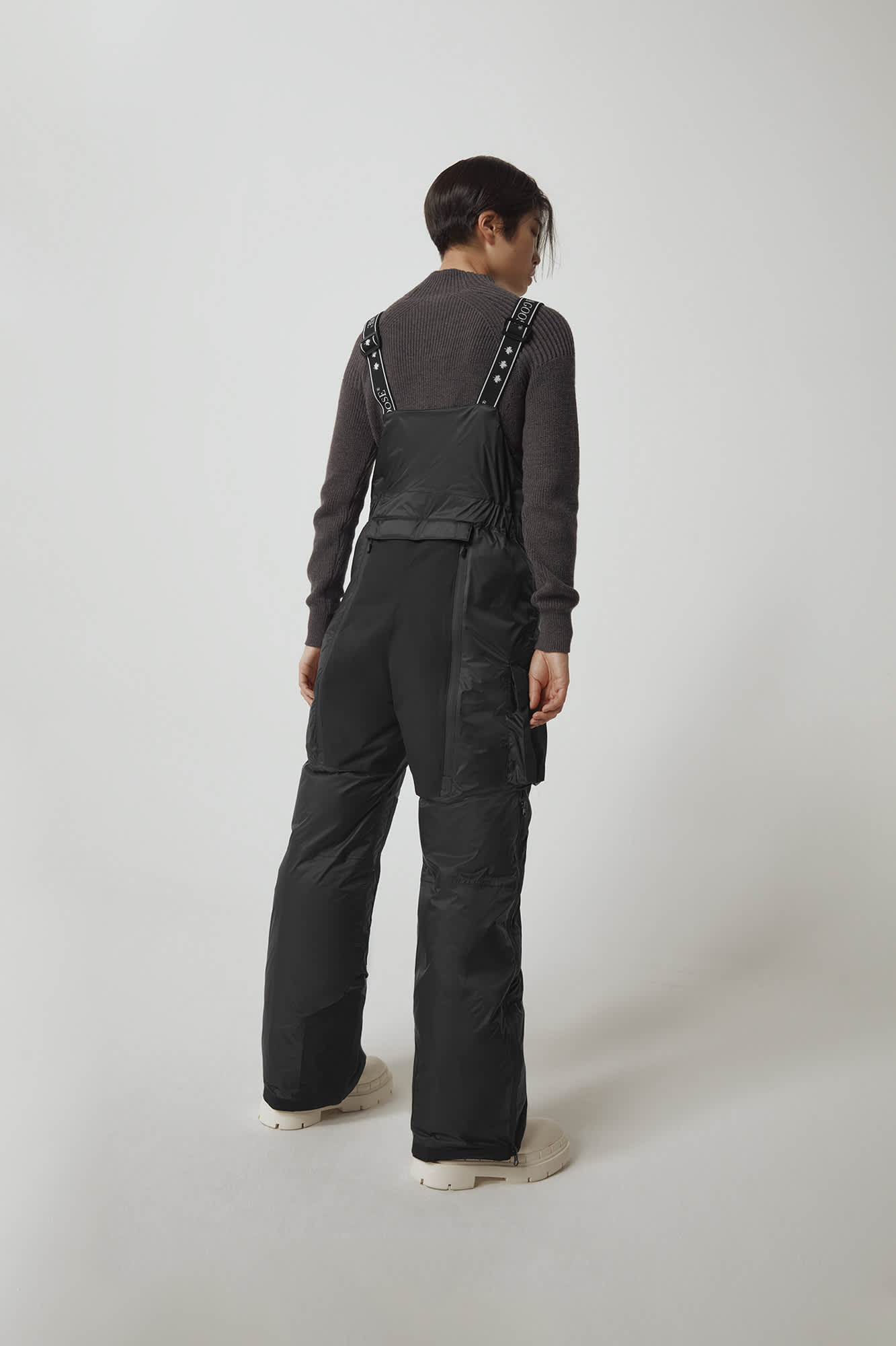 Goose down bib overalls shop