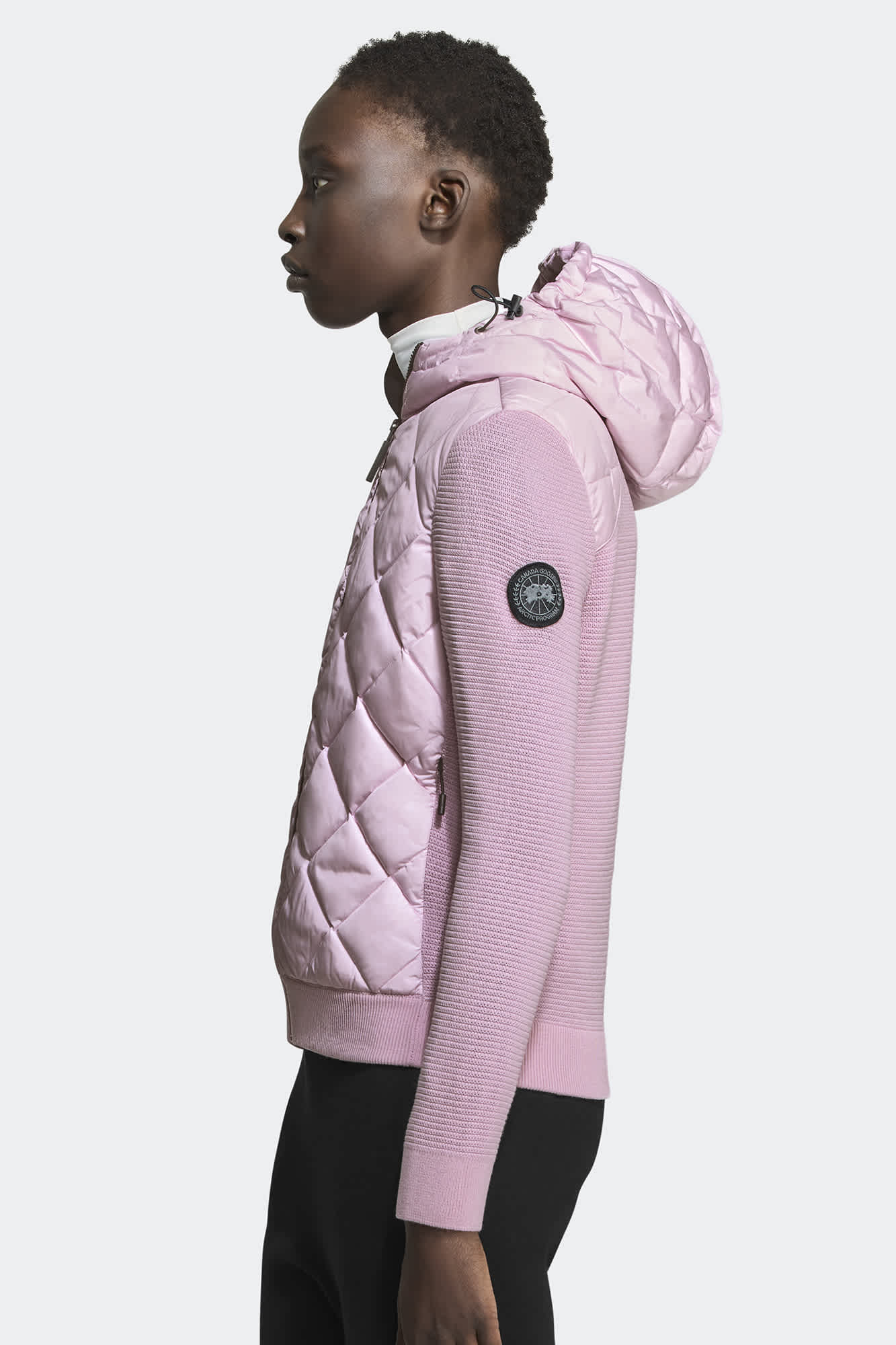 HyBridge Quilted Knit Hoody Black Label Canada Goose UK