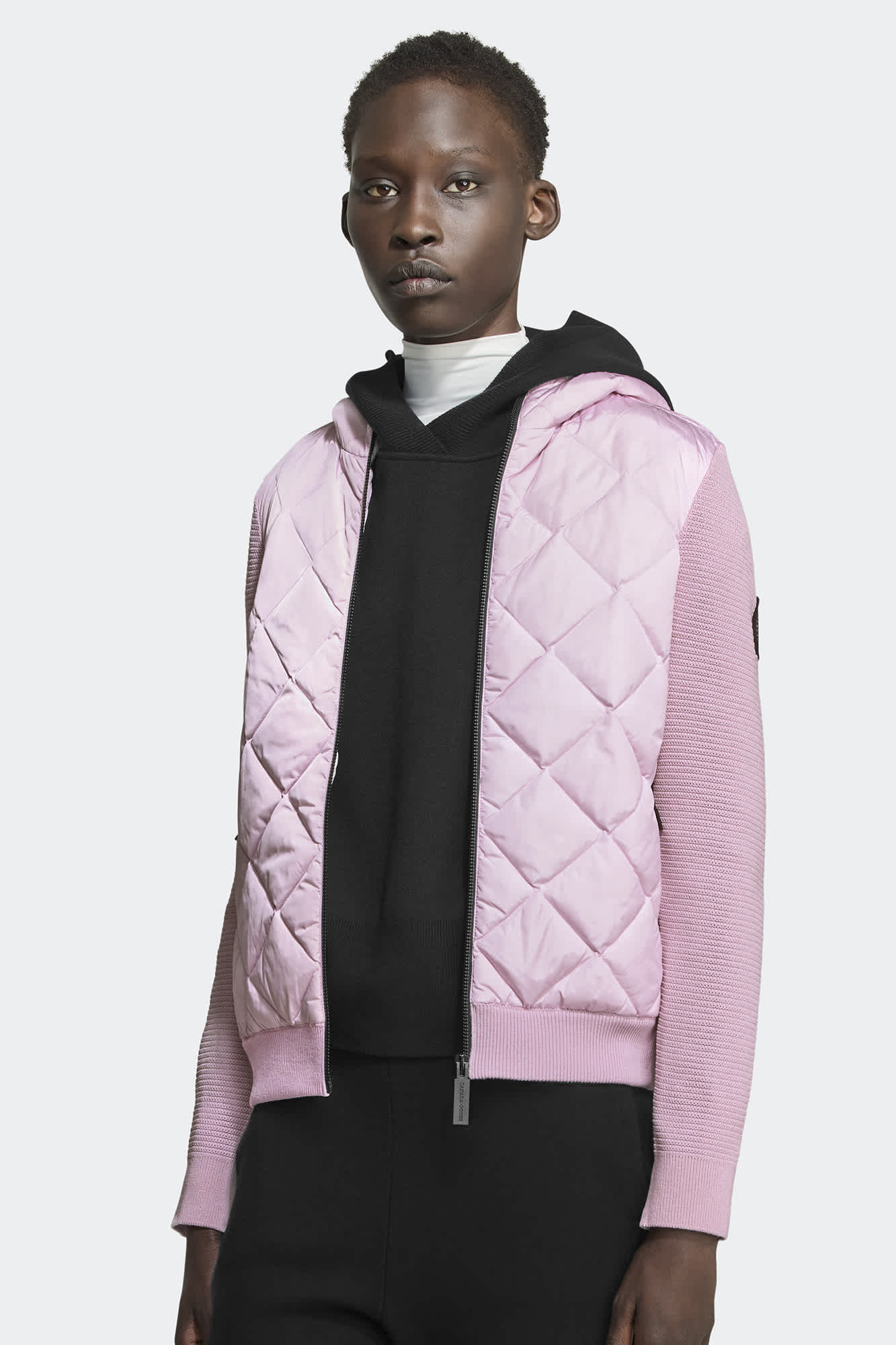 Hybridge quilted knit hoody shop