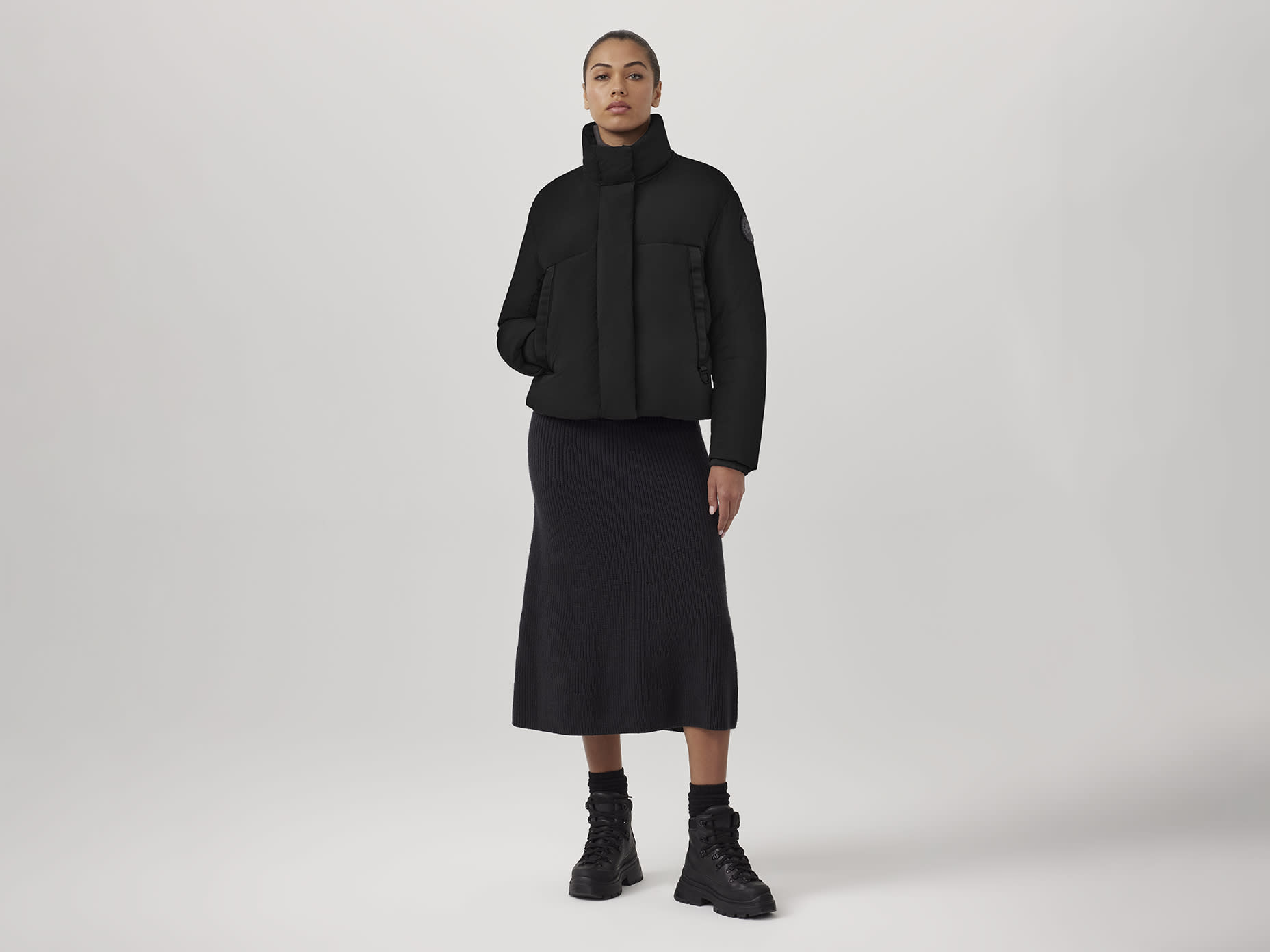 国内発送 Label Black Puffer Cropped Junction | GL Goose Canada トップス