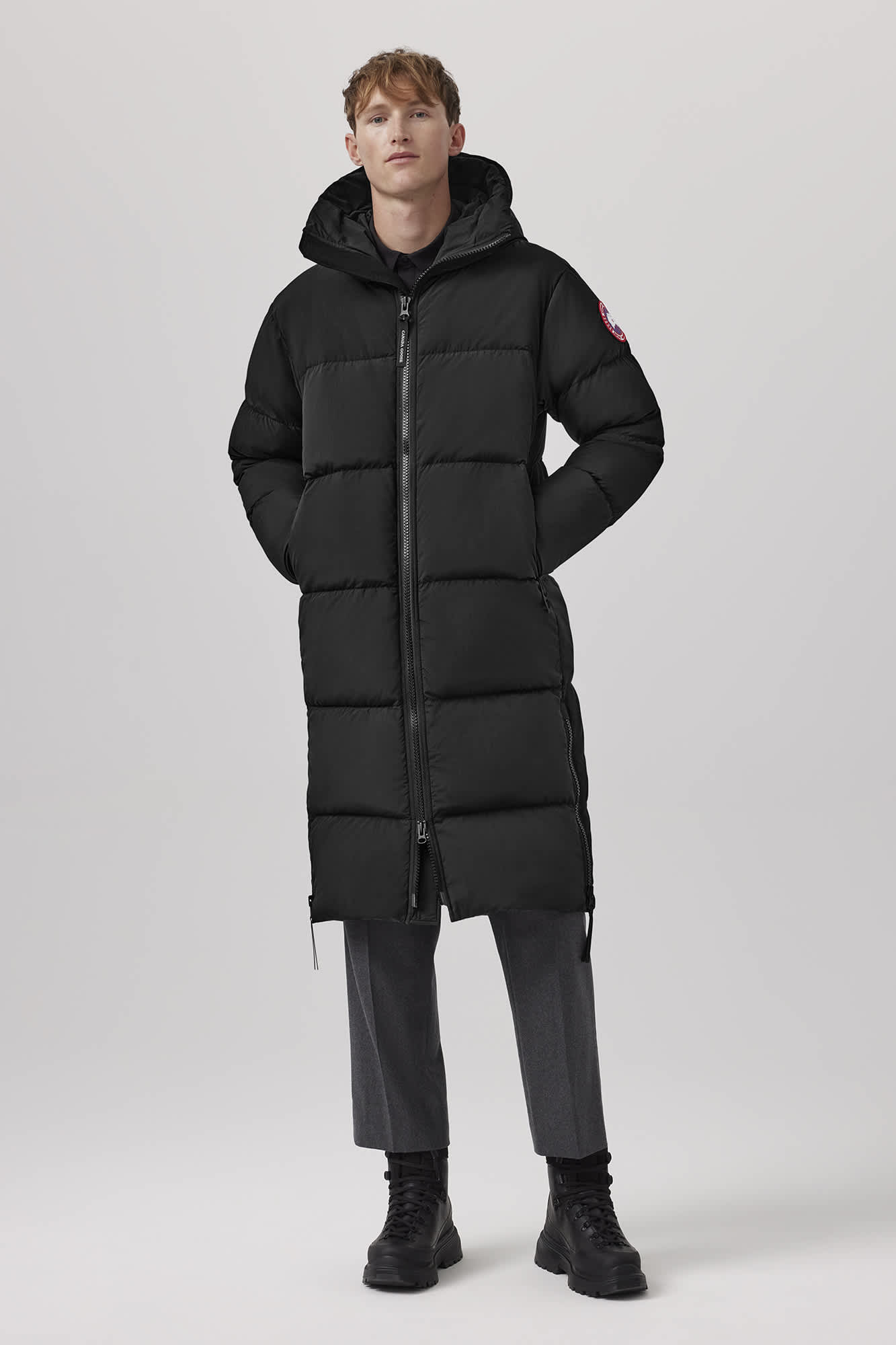 Long goose down coat store