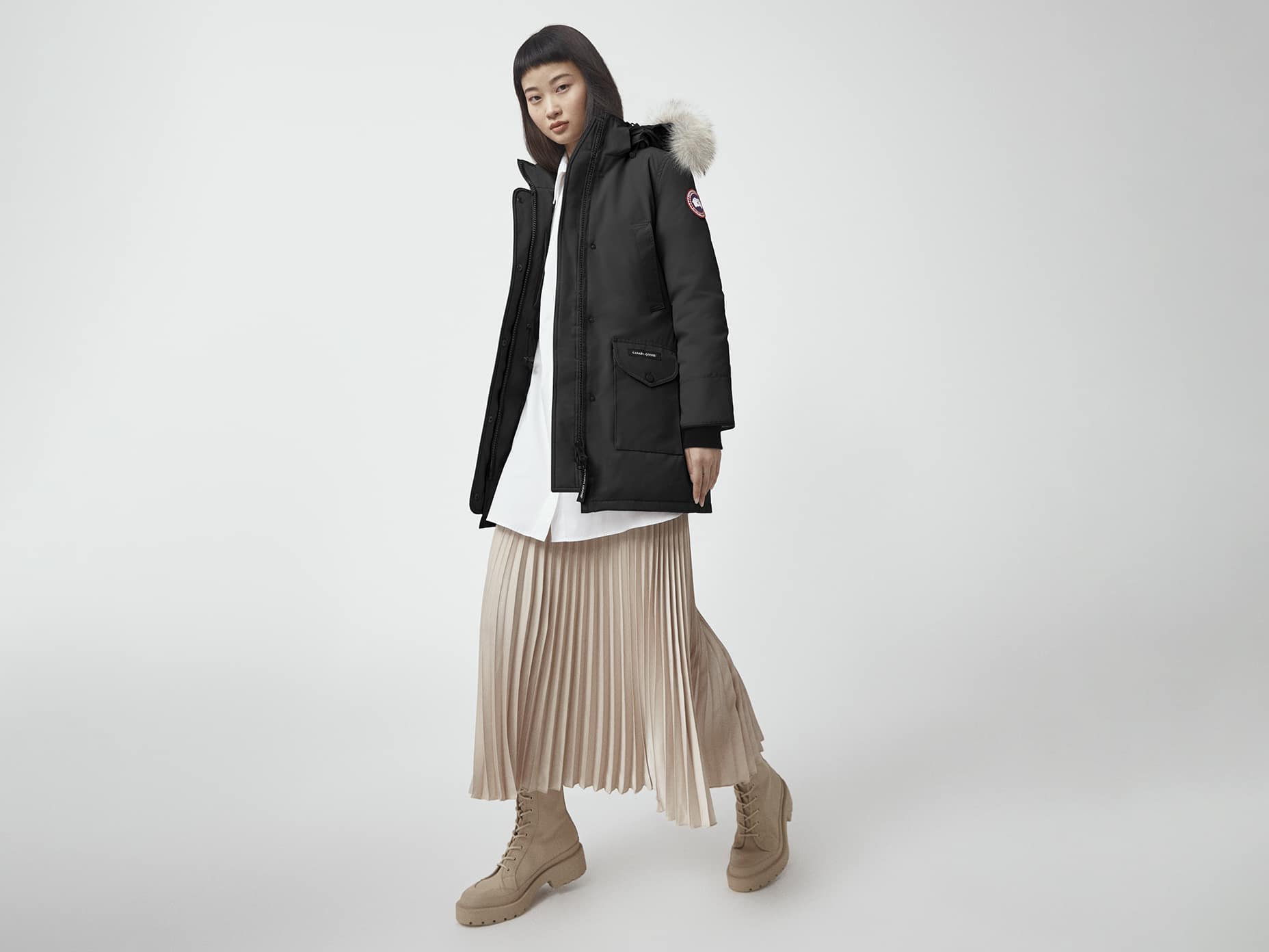 Trillium fusion fit hooded parka with genuine coyote fur trim new arrivals