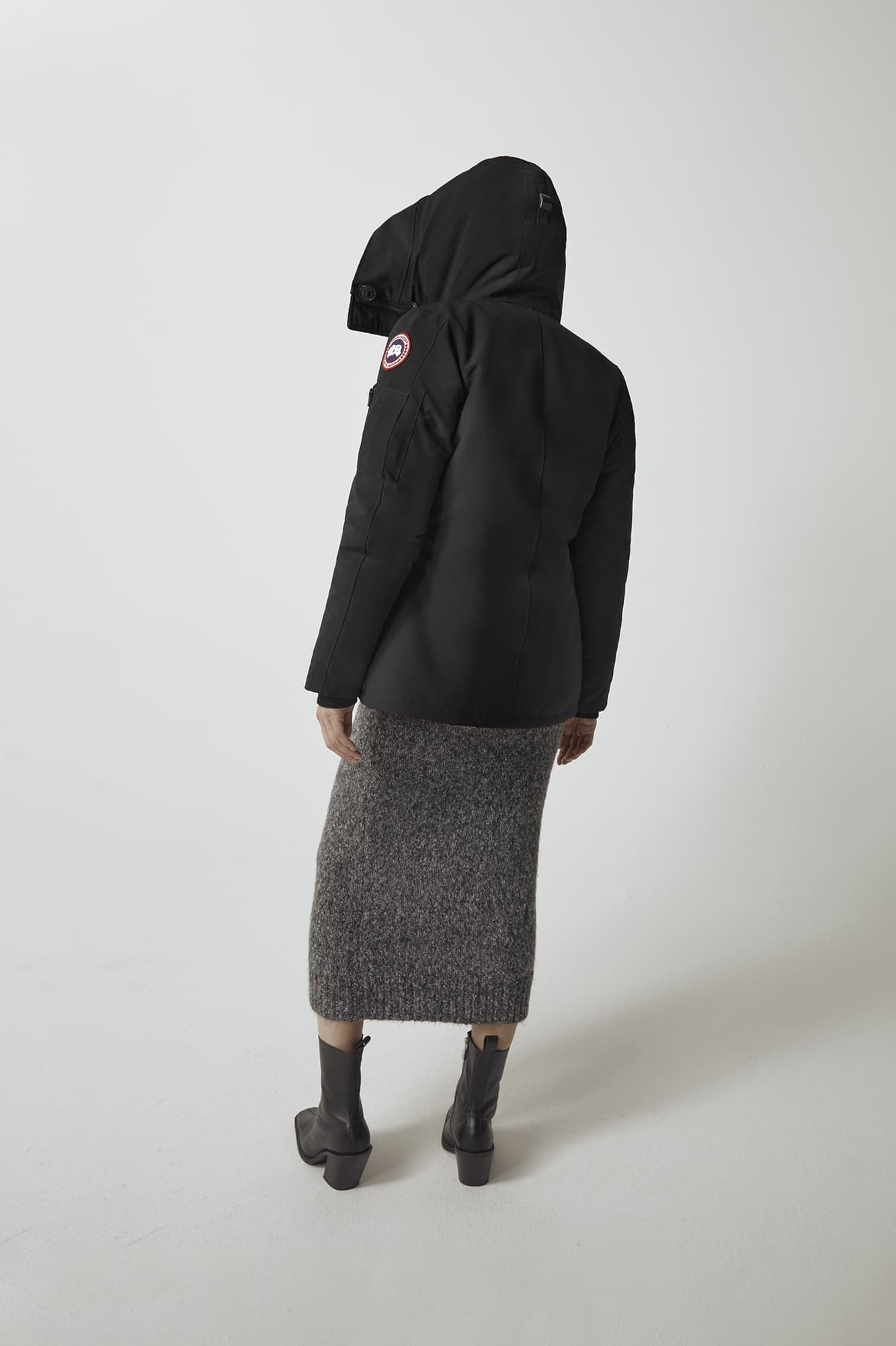 Canada goose black label arosa quilted hooded parka top