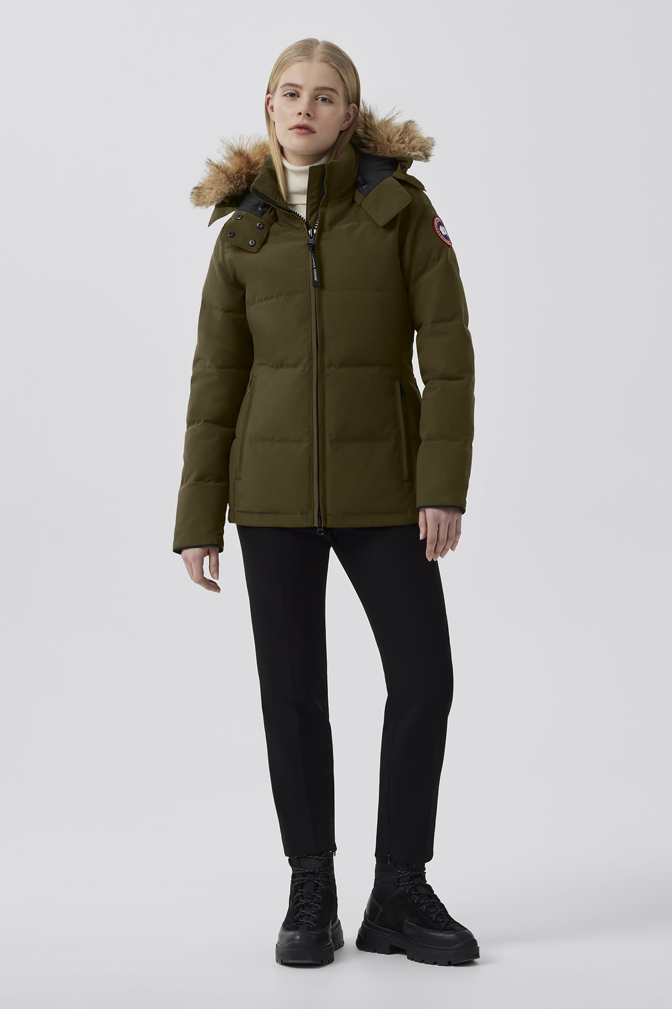 chelsea parka with hood trim