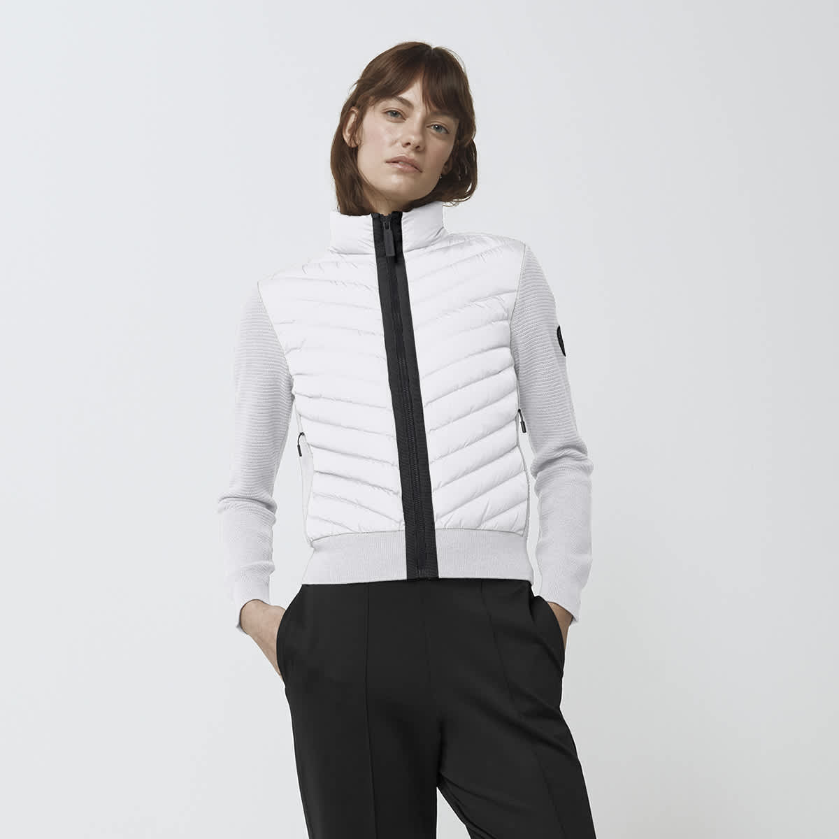 HyBridge® Knit Jacket Black Label Contrast Trim | Canada Goose US