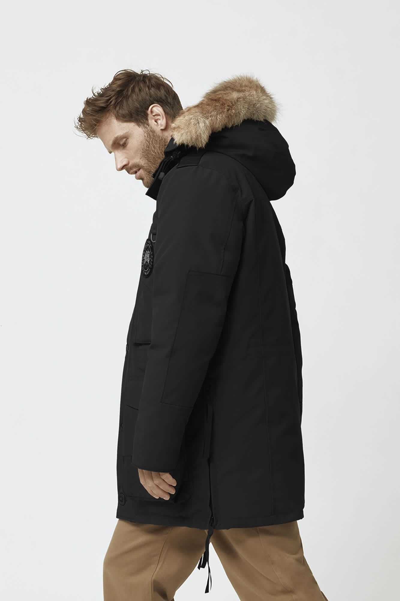 Grey canada goose black label top