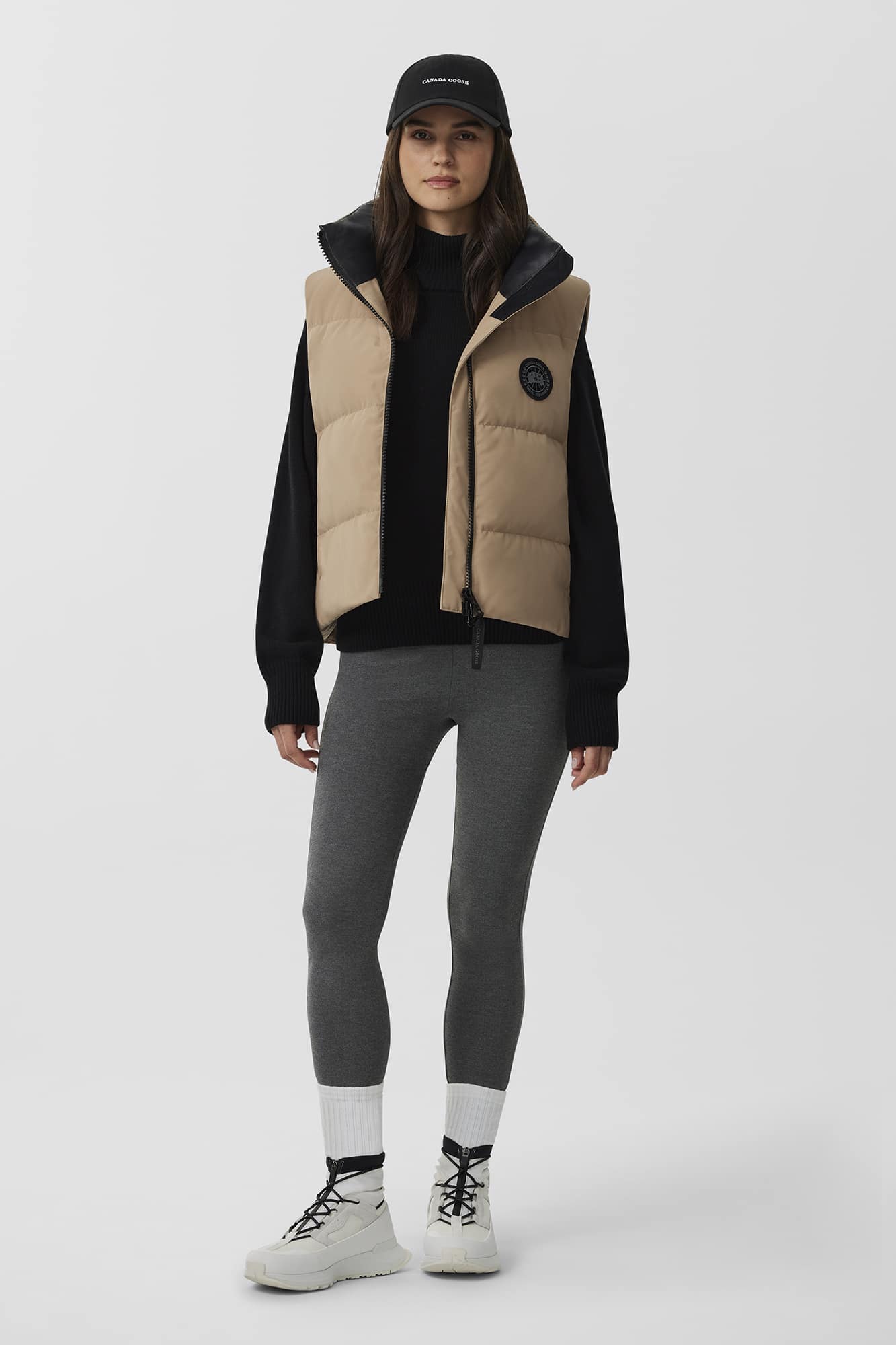 Grandview Cropped Vest Black Label Canada Goose US