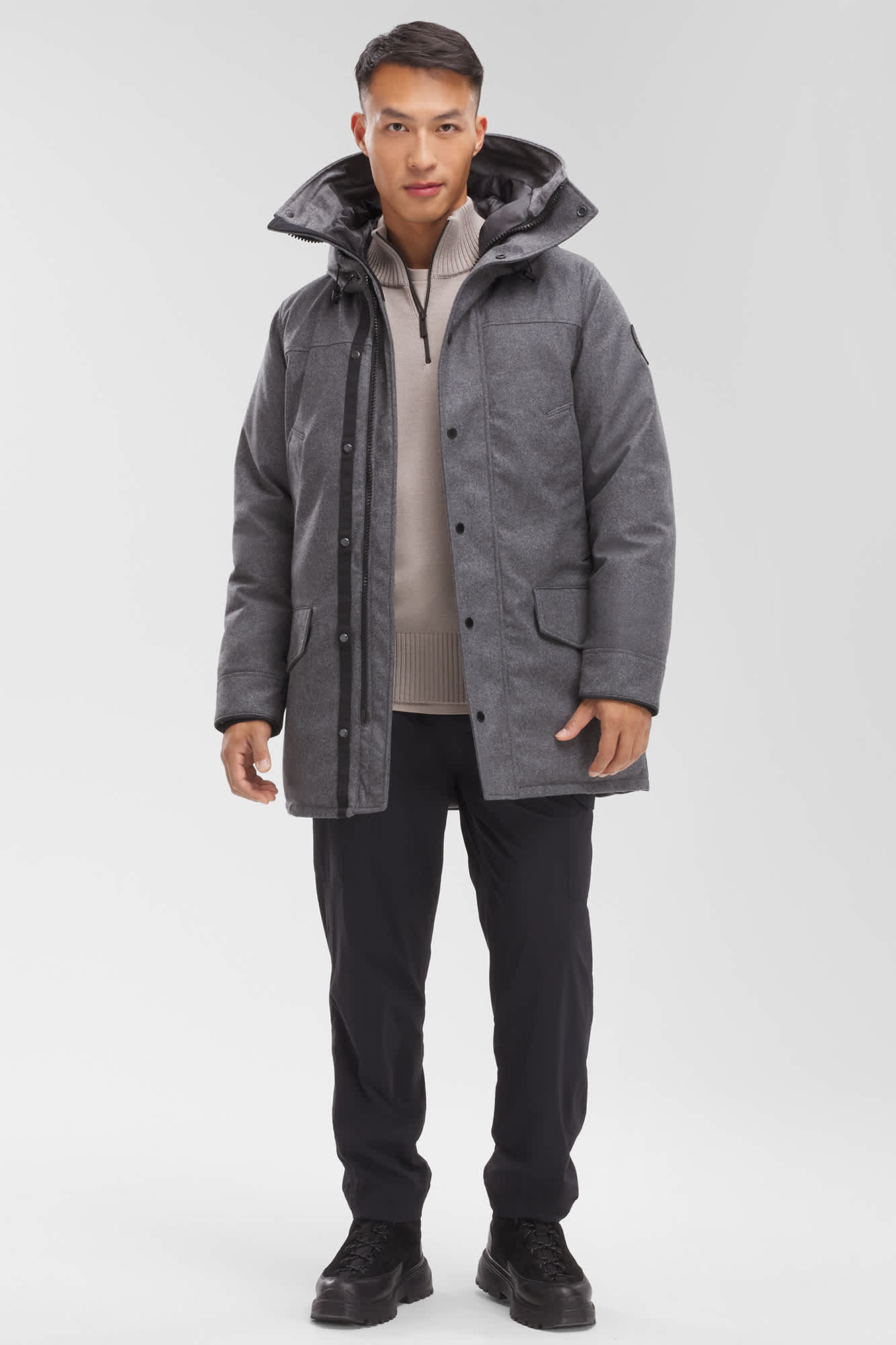 Mens long parka top