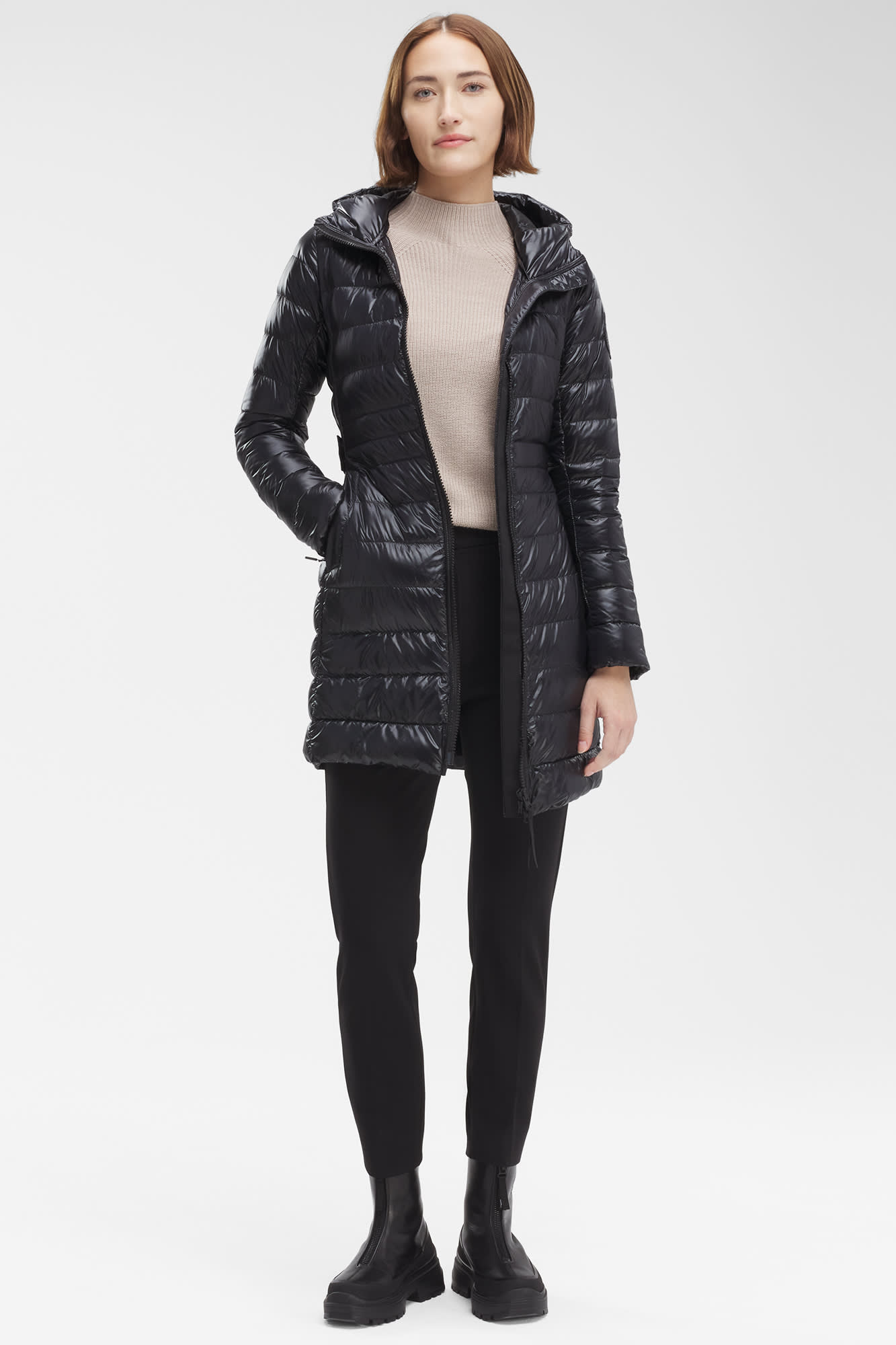 Women s Cypress Hooded Down Jacket Black Label Canada Goose US