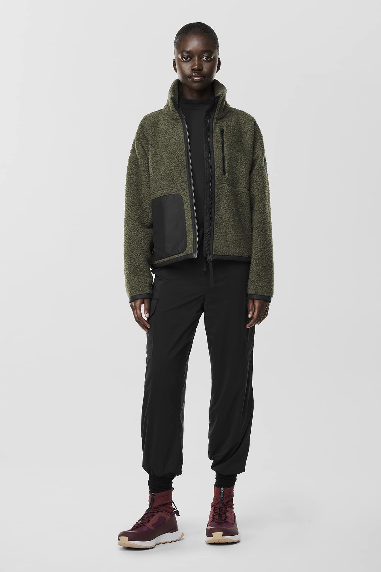 Simcoe Zip Up Fleece Sweater Black Label Canada Goose US