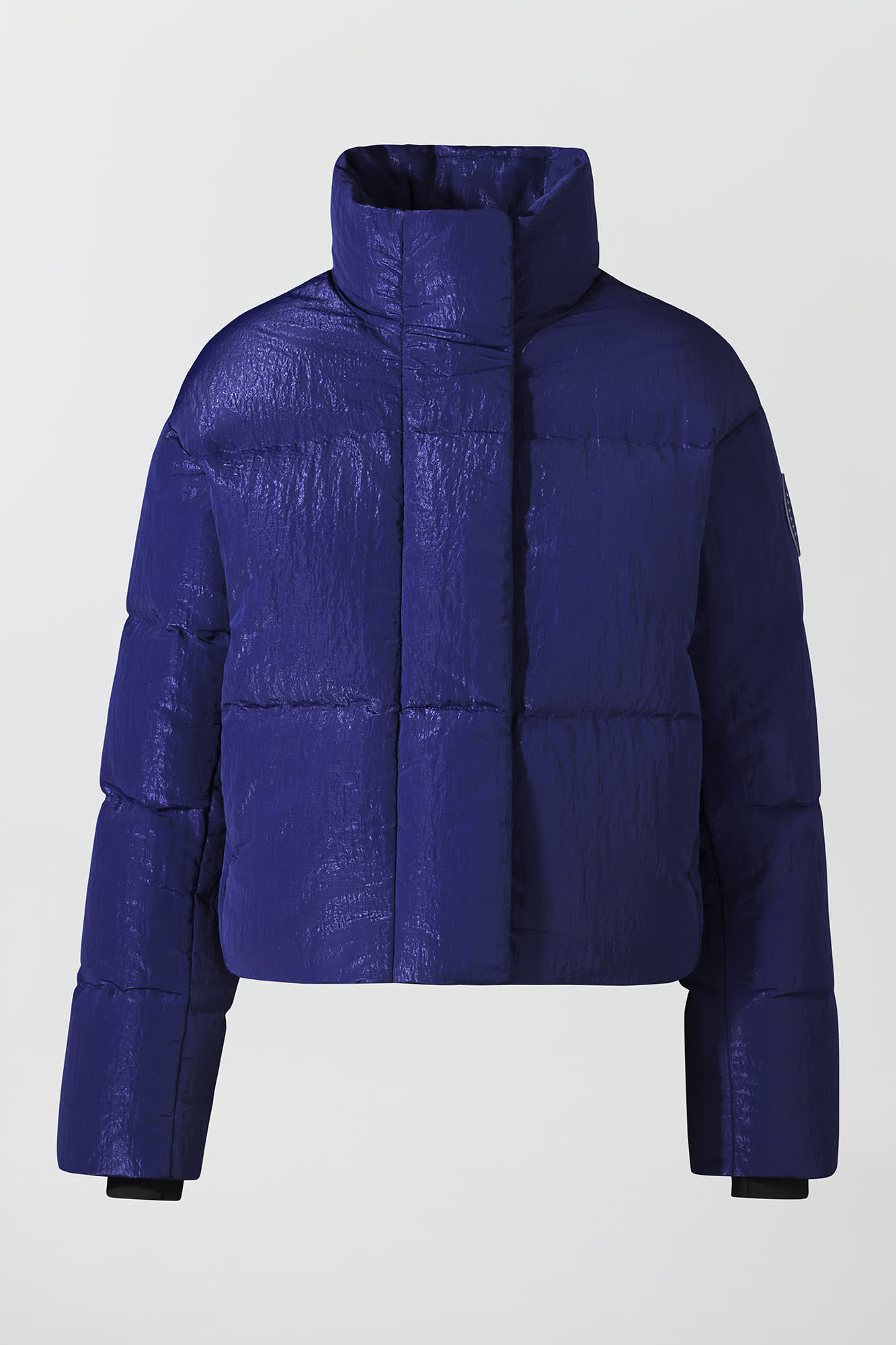Purple cropped puffer jacket cheap