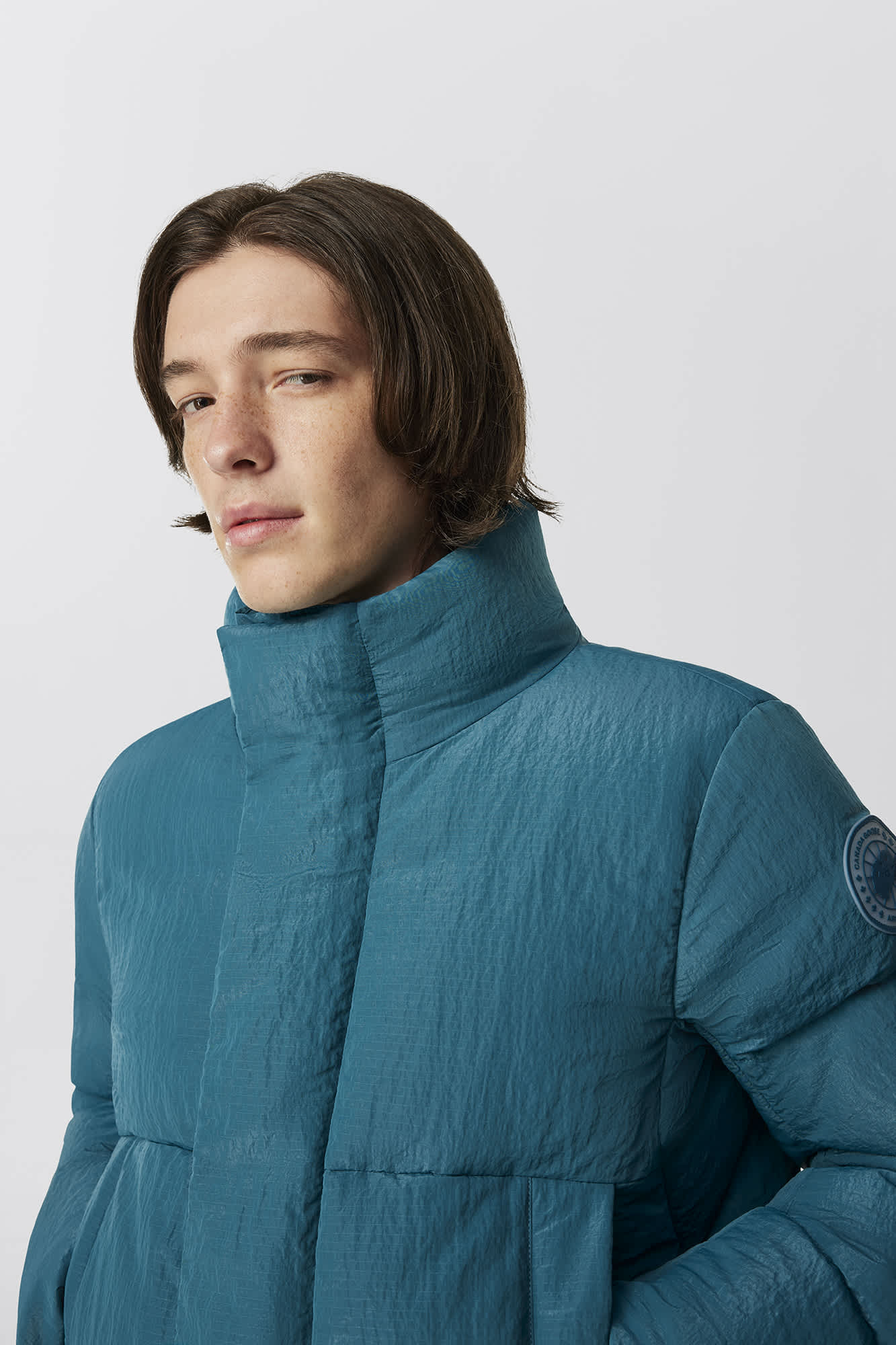Iridescent puffer jacket mens store