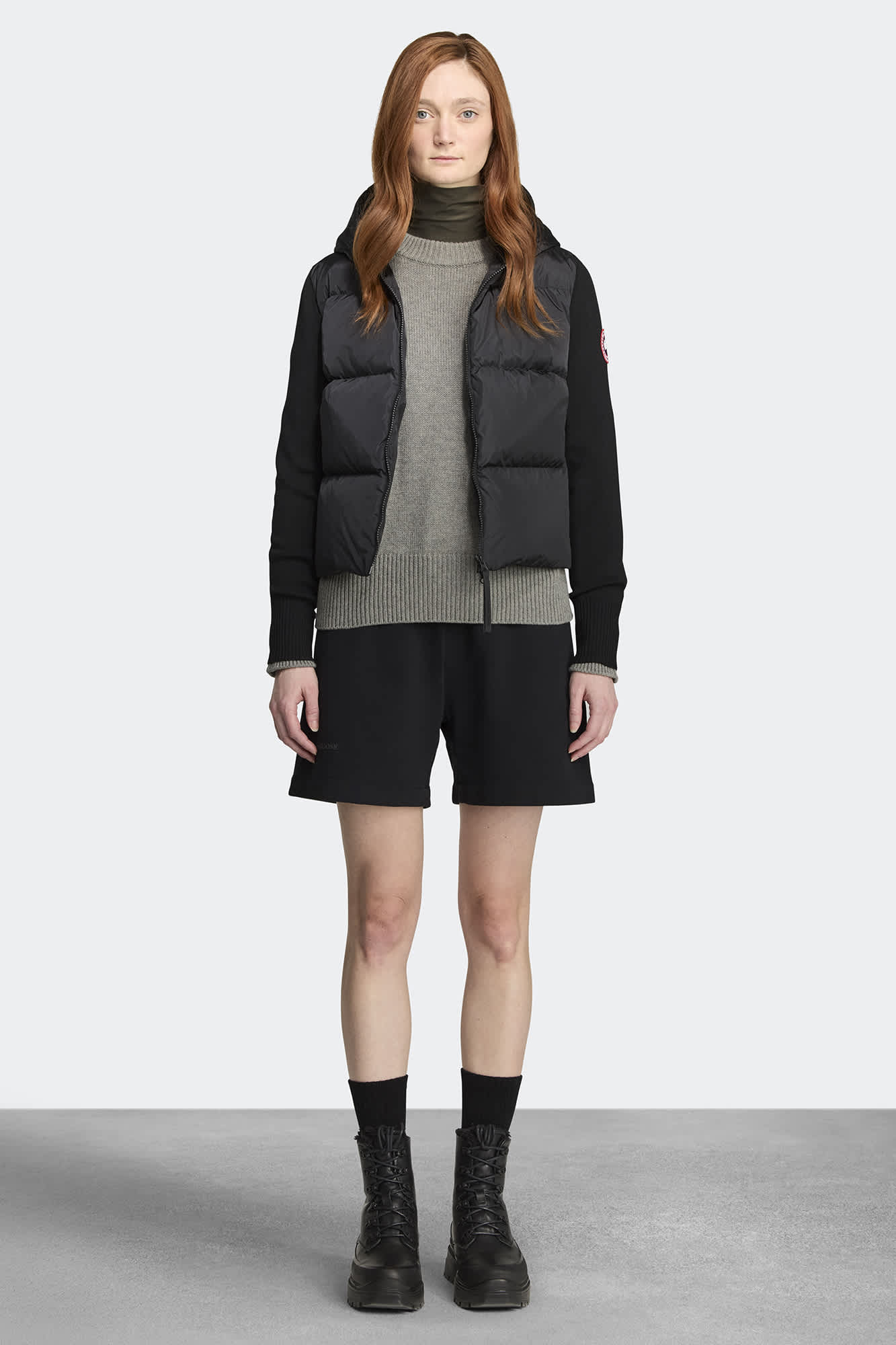 HyBridge Wide Quilt Knit Hoody Canada Goose UK