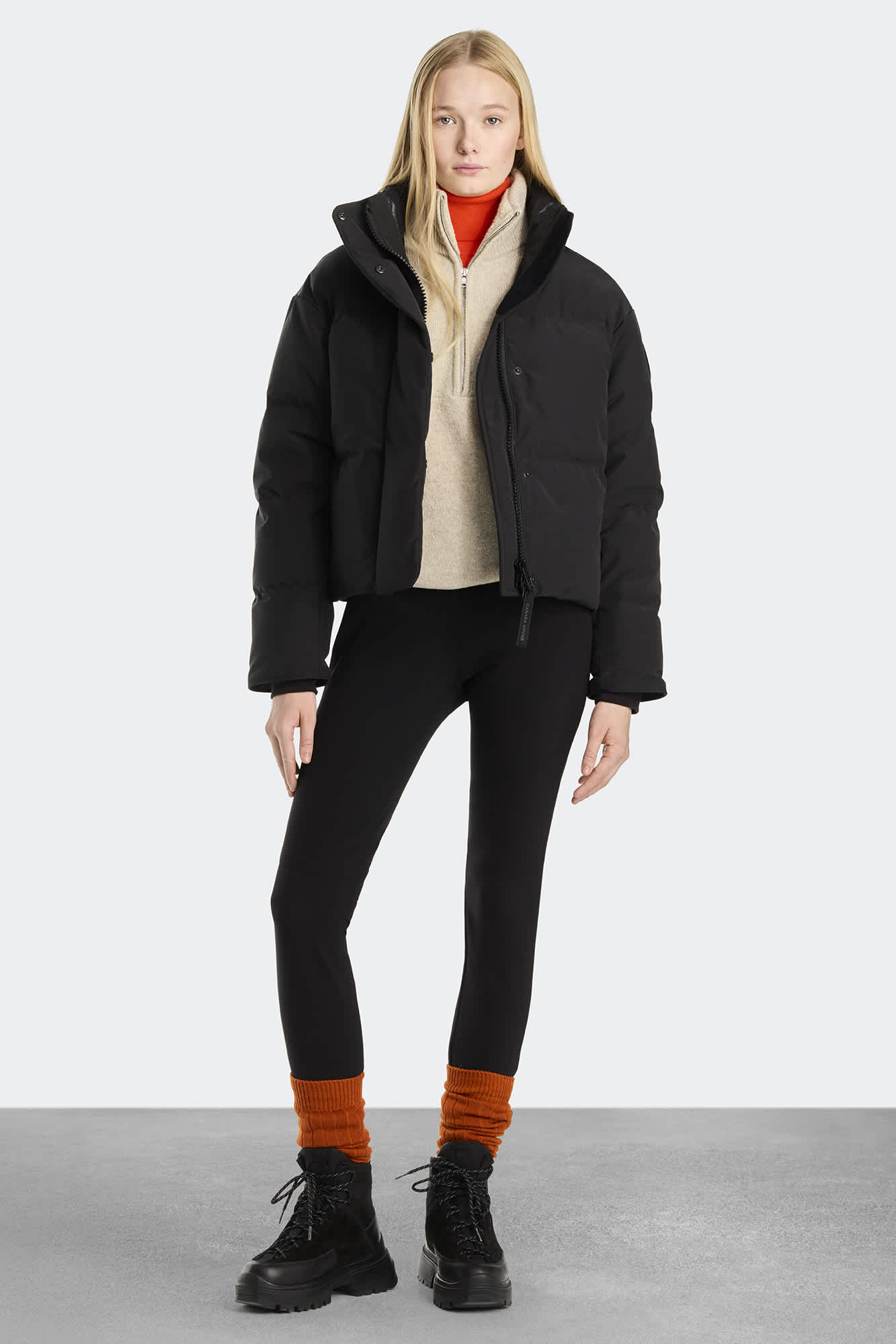 ★OPEN YY_TheOpen Product★ 303 Cropped Jacket Black FWRFCJ Theopen Product Collarless Cropped Jacket - Black | Garmentory