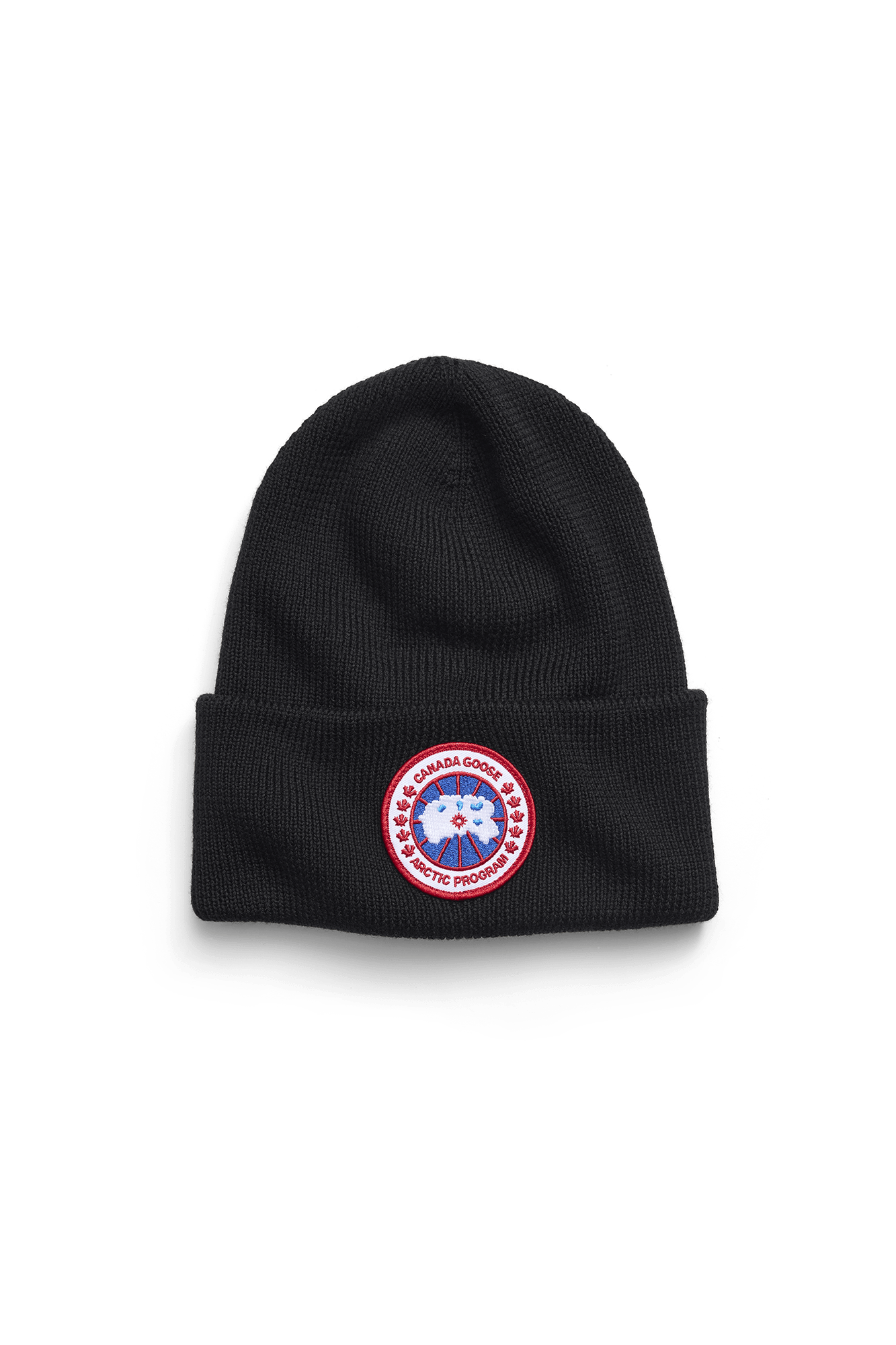Merino Wool Beanie Canada Goose Mens Cap CANADA GOOSE Logo Patch