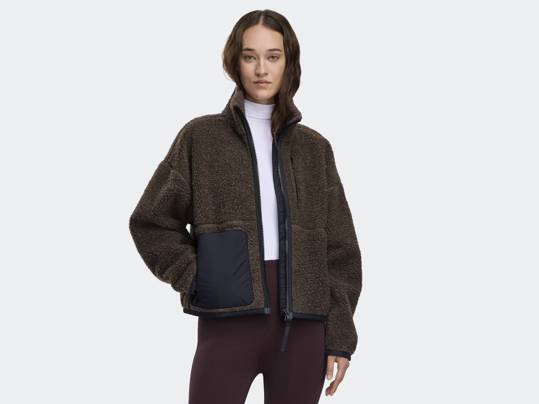 Simcoe Zip Up Fleece Sweater Black Label - Taupe Grey