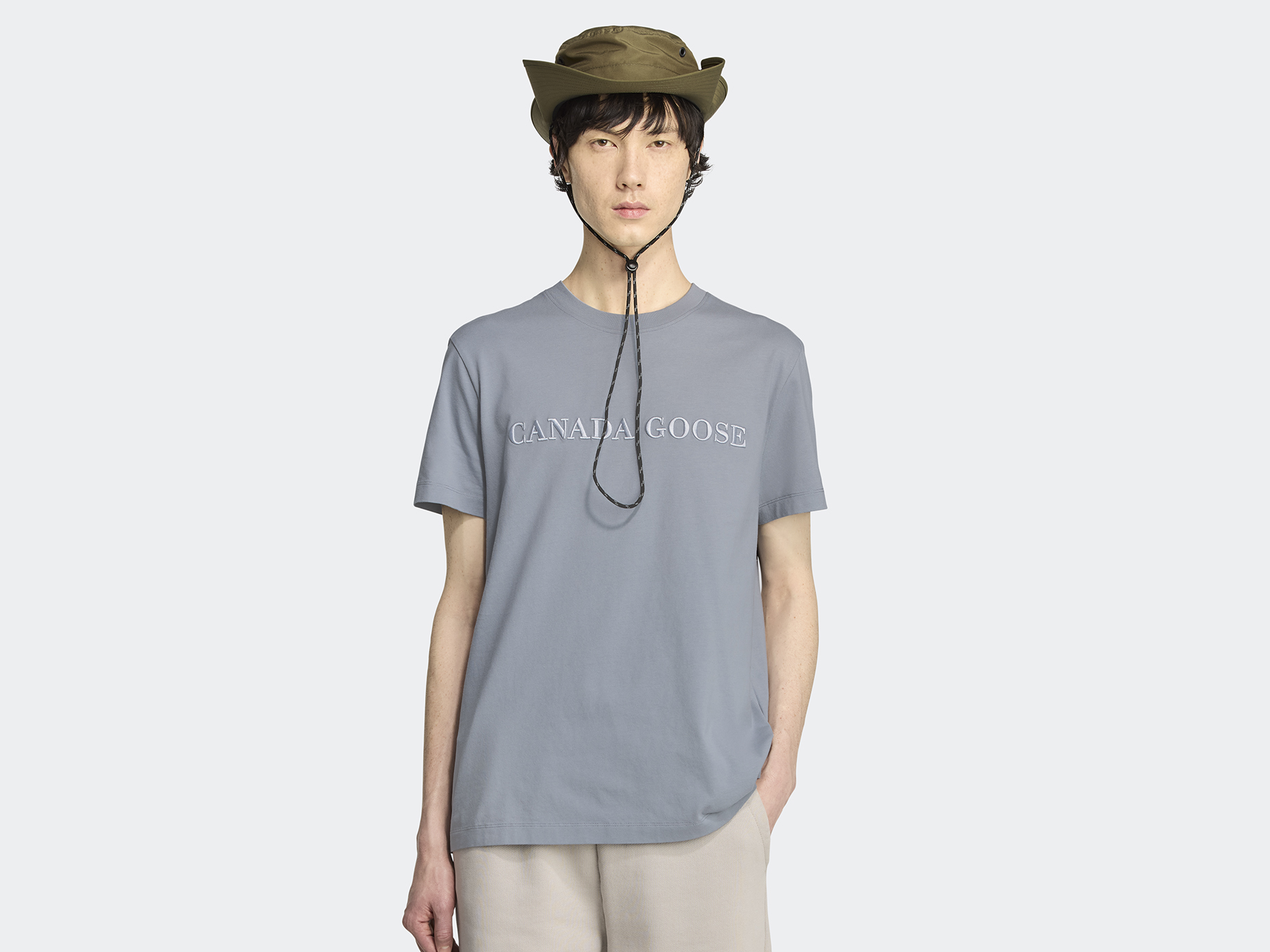 Emersen Embroidered Crewneck T-Shirt - Light Ozone Blue