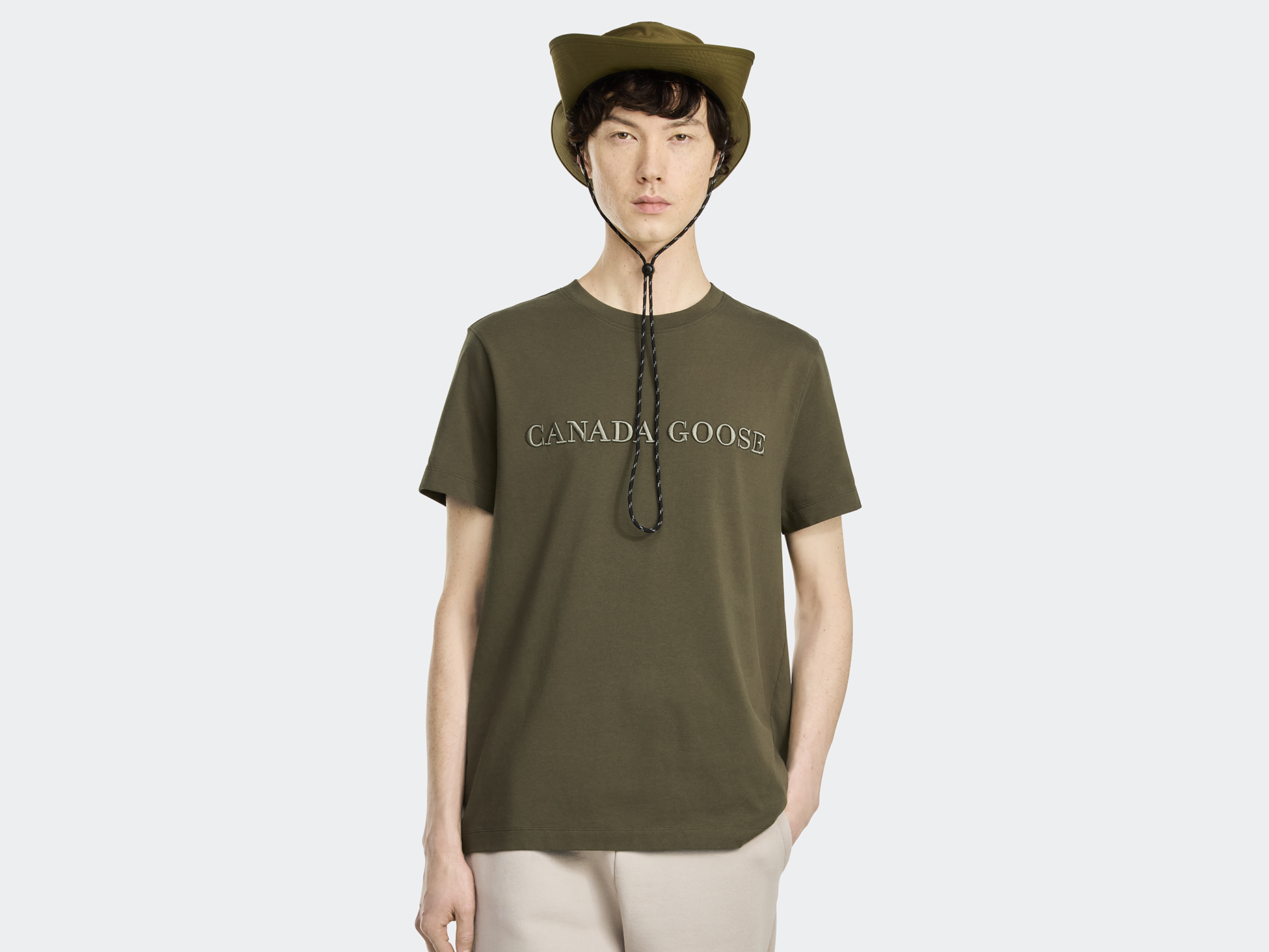 Emersen Embroidered Crewneck T-Shirt - Military Green