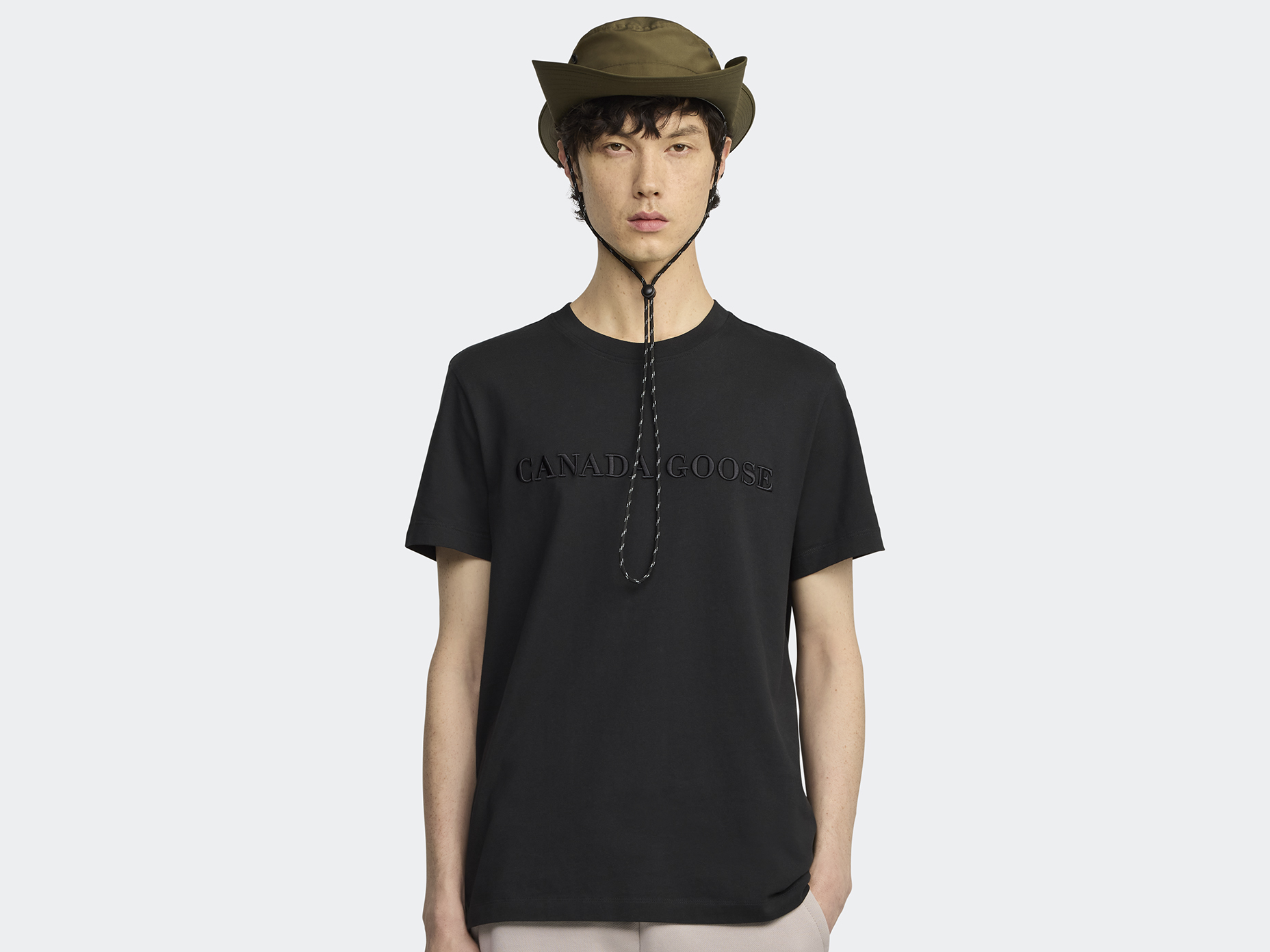 Emersen Embroidered Crewneck T-Shirt - Black