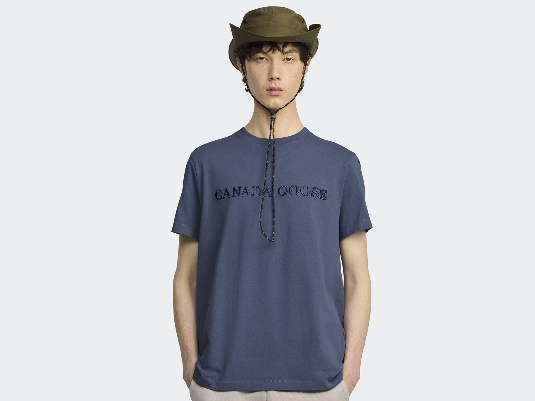 Emersen Embroidered Crewneck T-Shirt - Ozone Blue