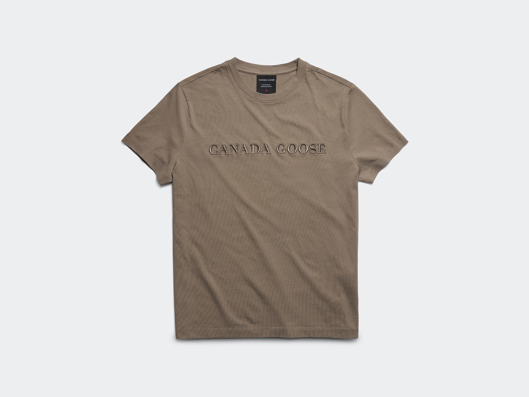 Emersen Embroidered Crewneck T-Shirt - Taupe Grey