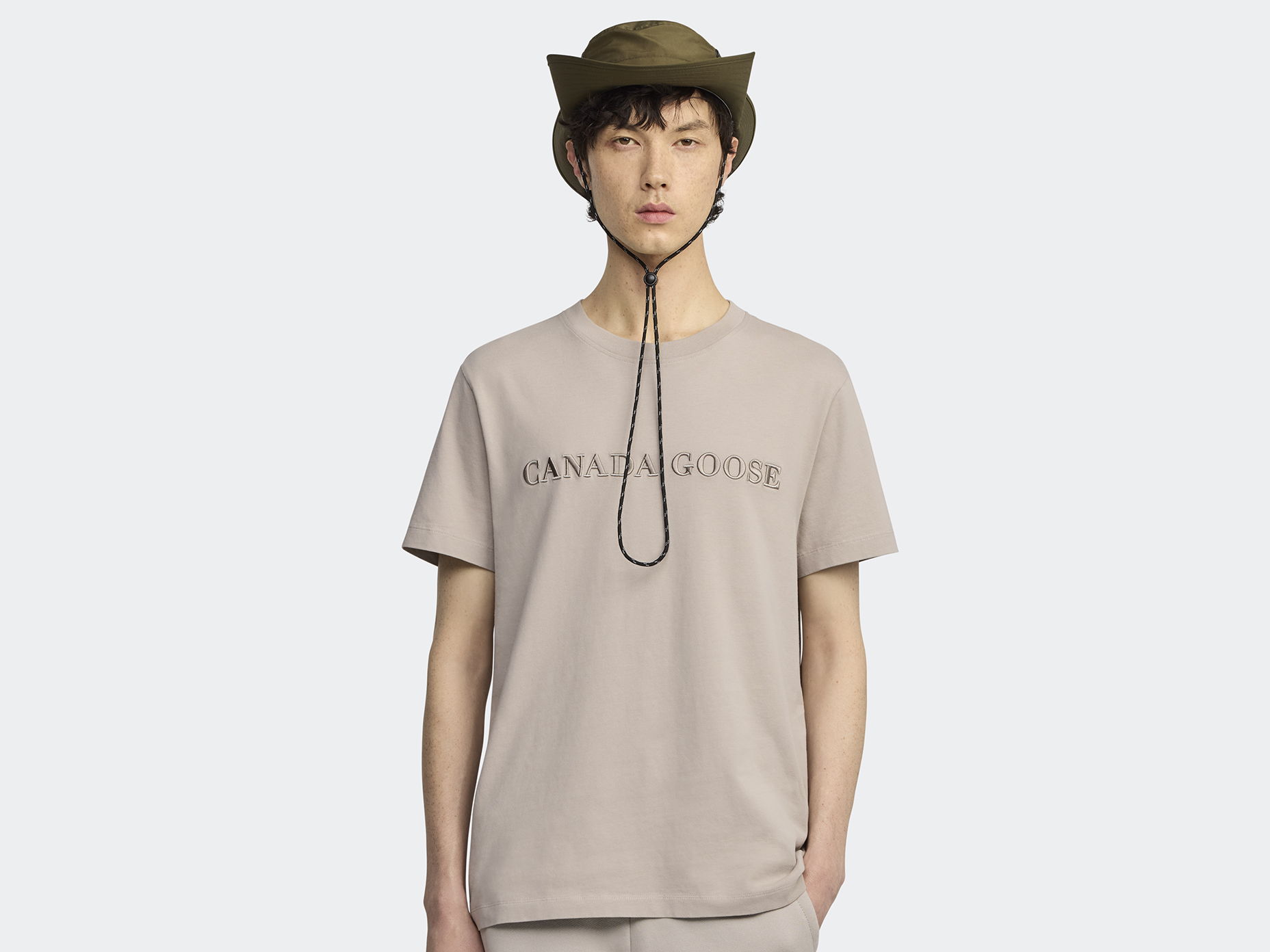 Emersen Embroidered Crewneck T-Shirt - Limestone