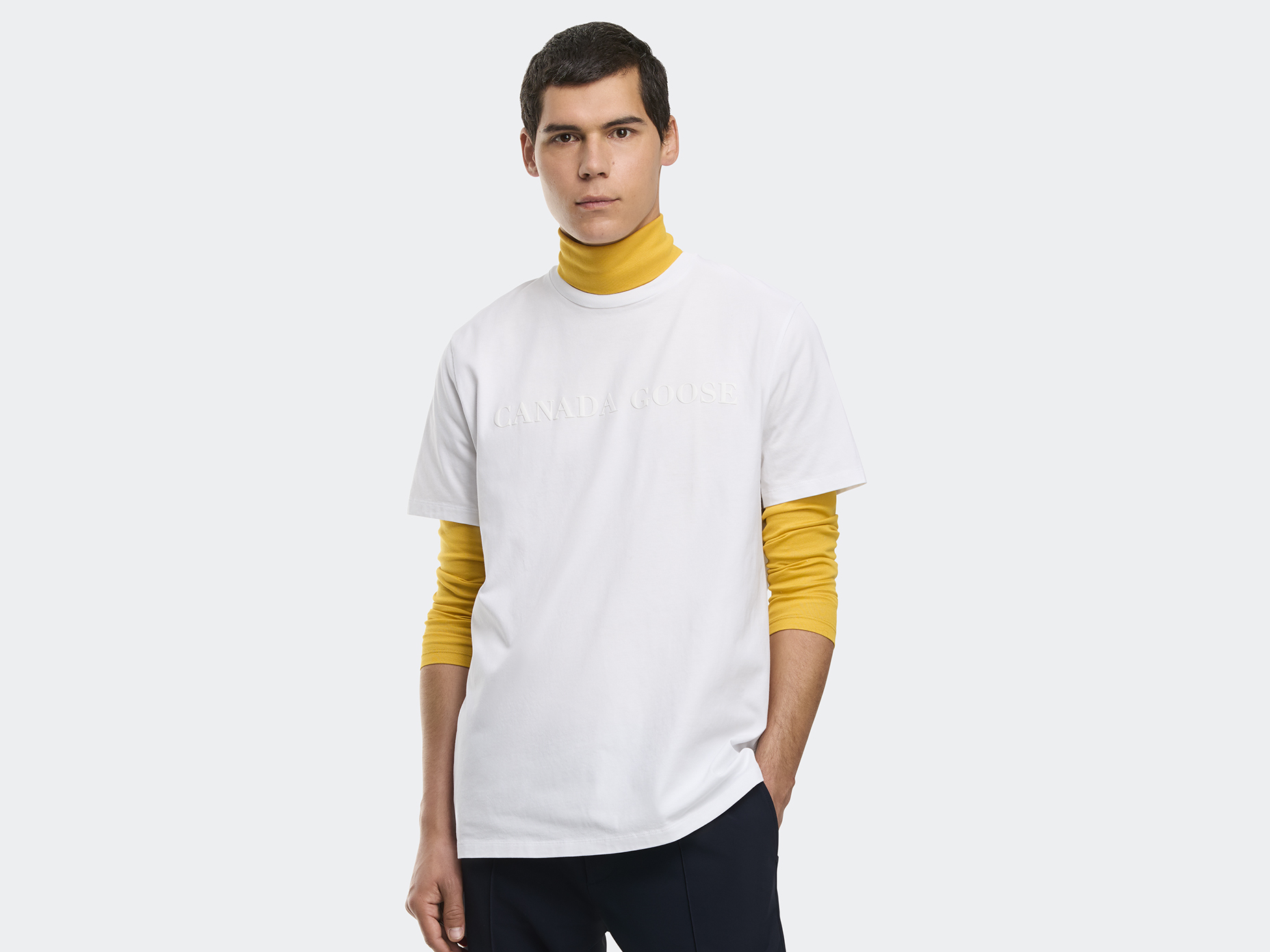 Emersen Embossed Crewneck T-Shirt - White