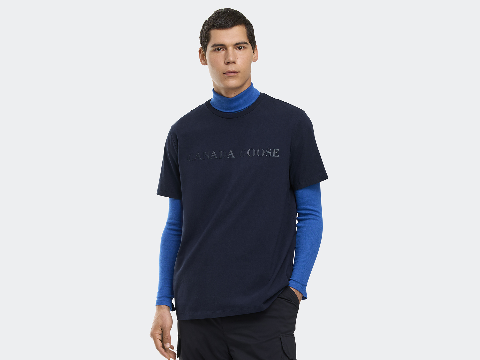 Emersen Embossed Crewneck T-Shirt - Atlantic Navy