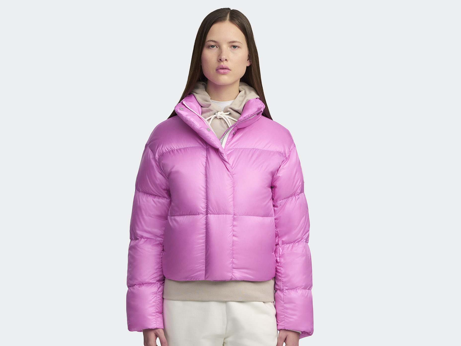 Cypress Cropped Puffer White Label - Twilight Magenta