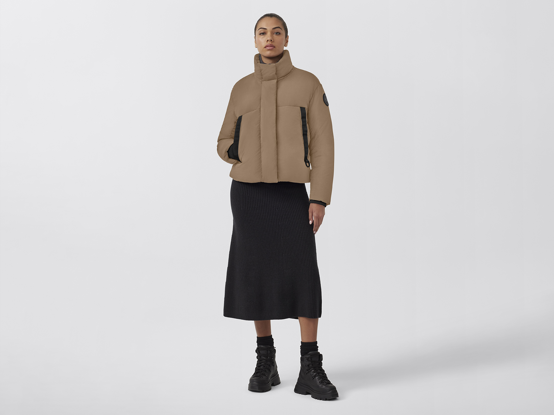 Junction Cropped Puffer Black Label - Desert Sand