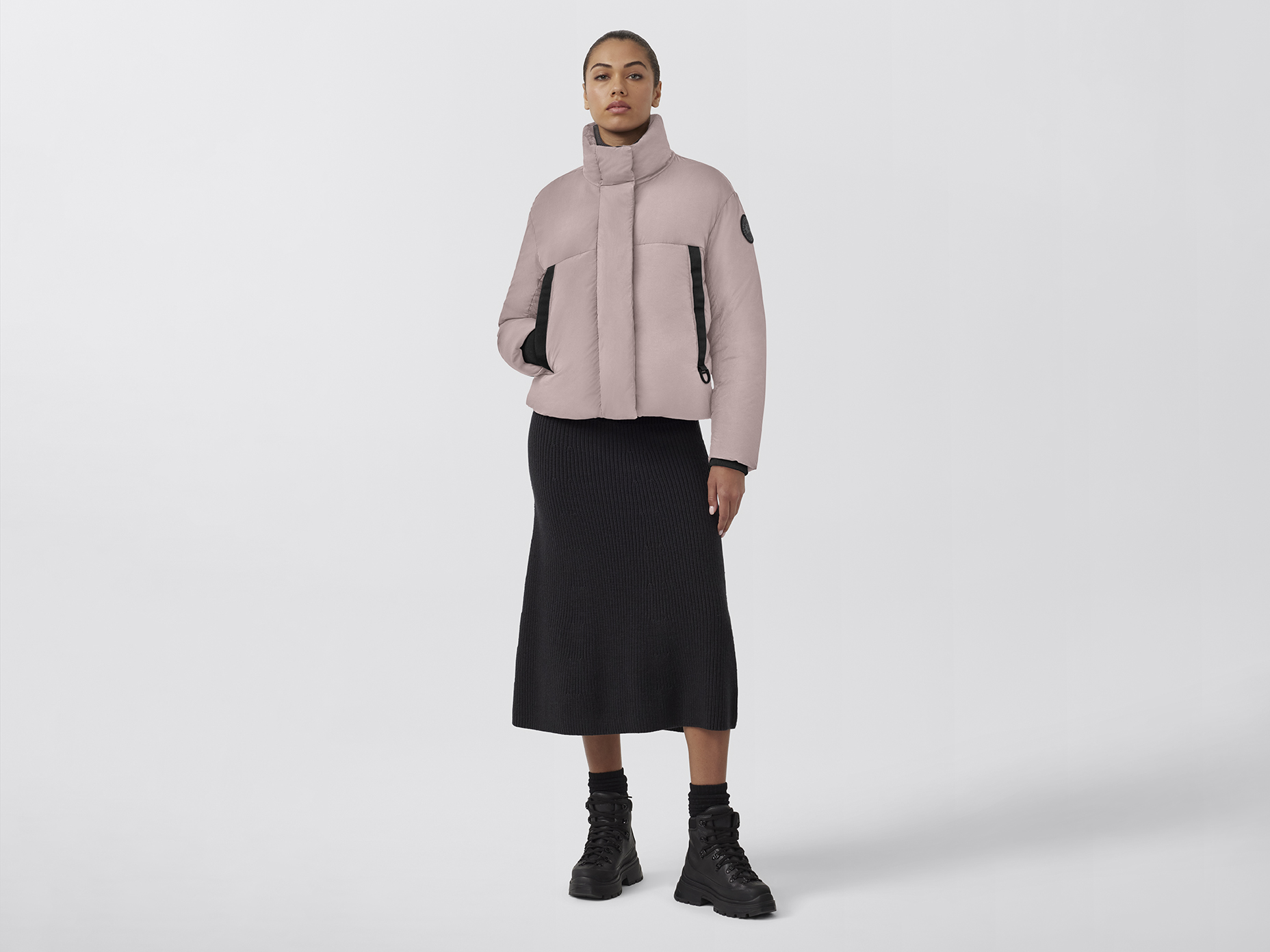 Junction Cropped Puffer Black Label - Lucent Rose