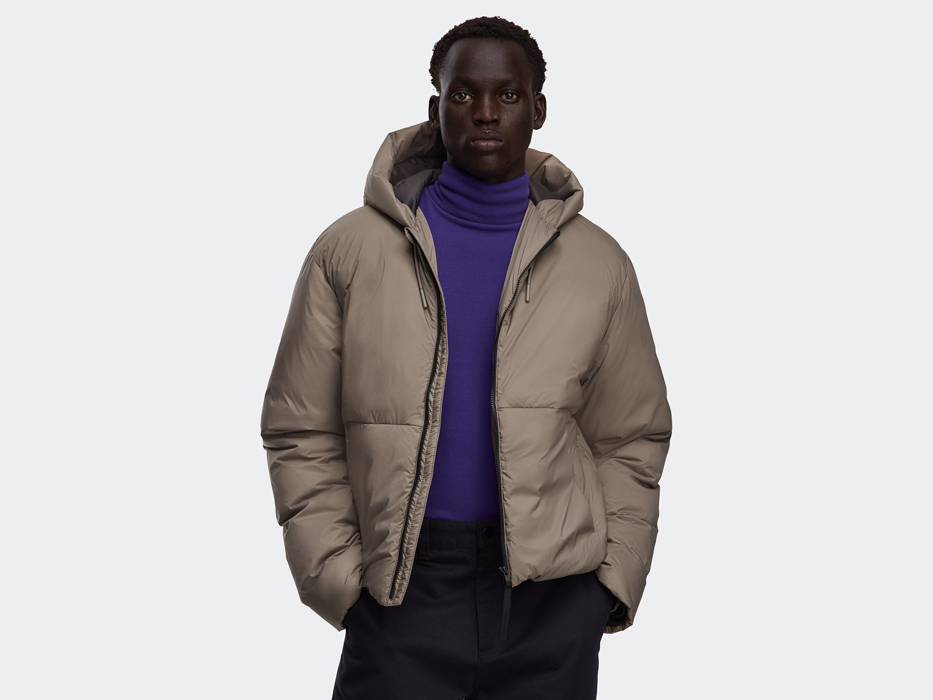 Lodge Hooded Jacket Black Label - Taupe Grey