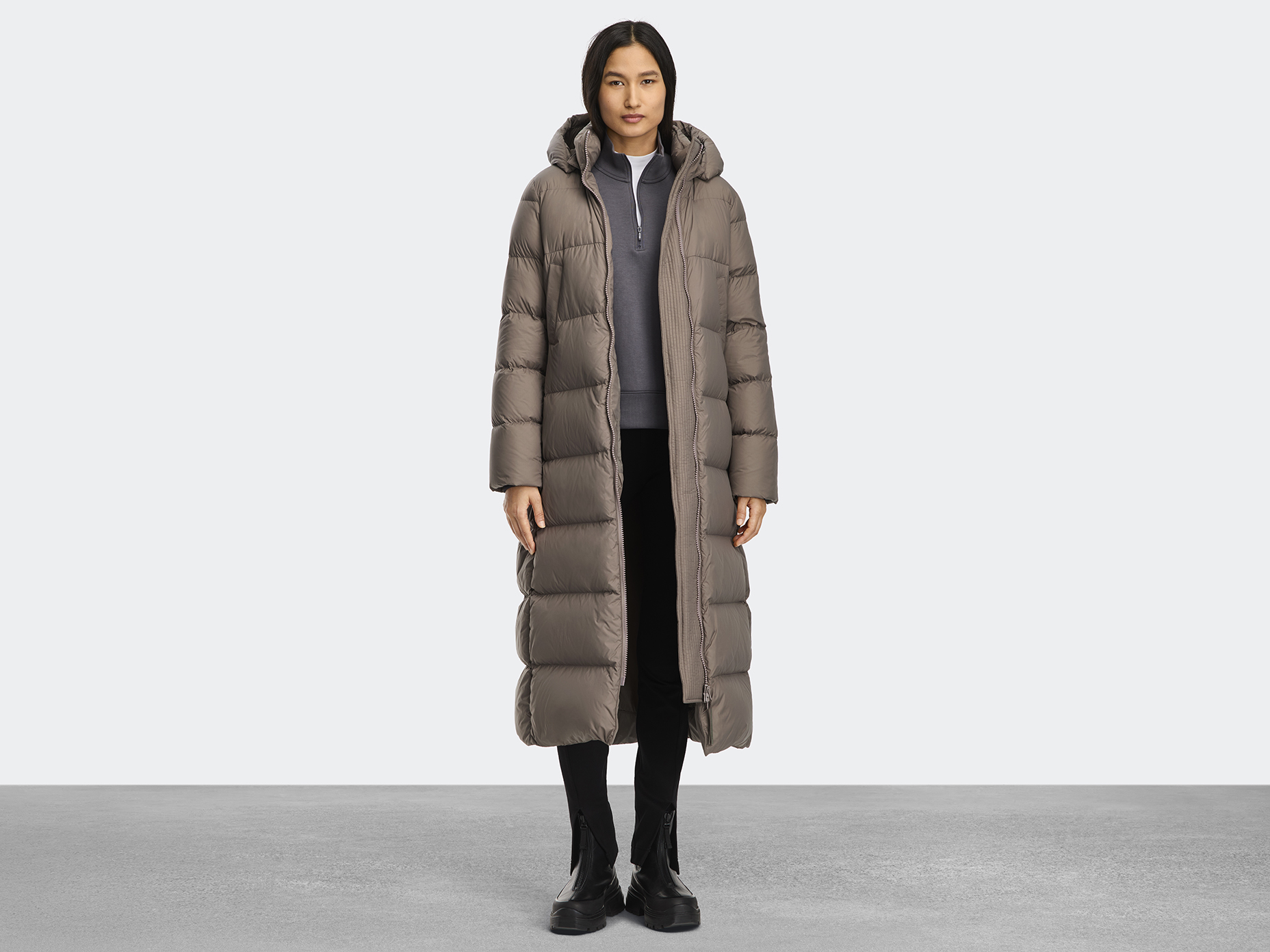 Mystique Puffer  Tonal Label - Taupe Grey