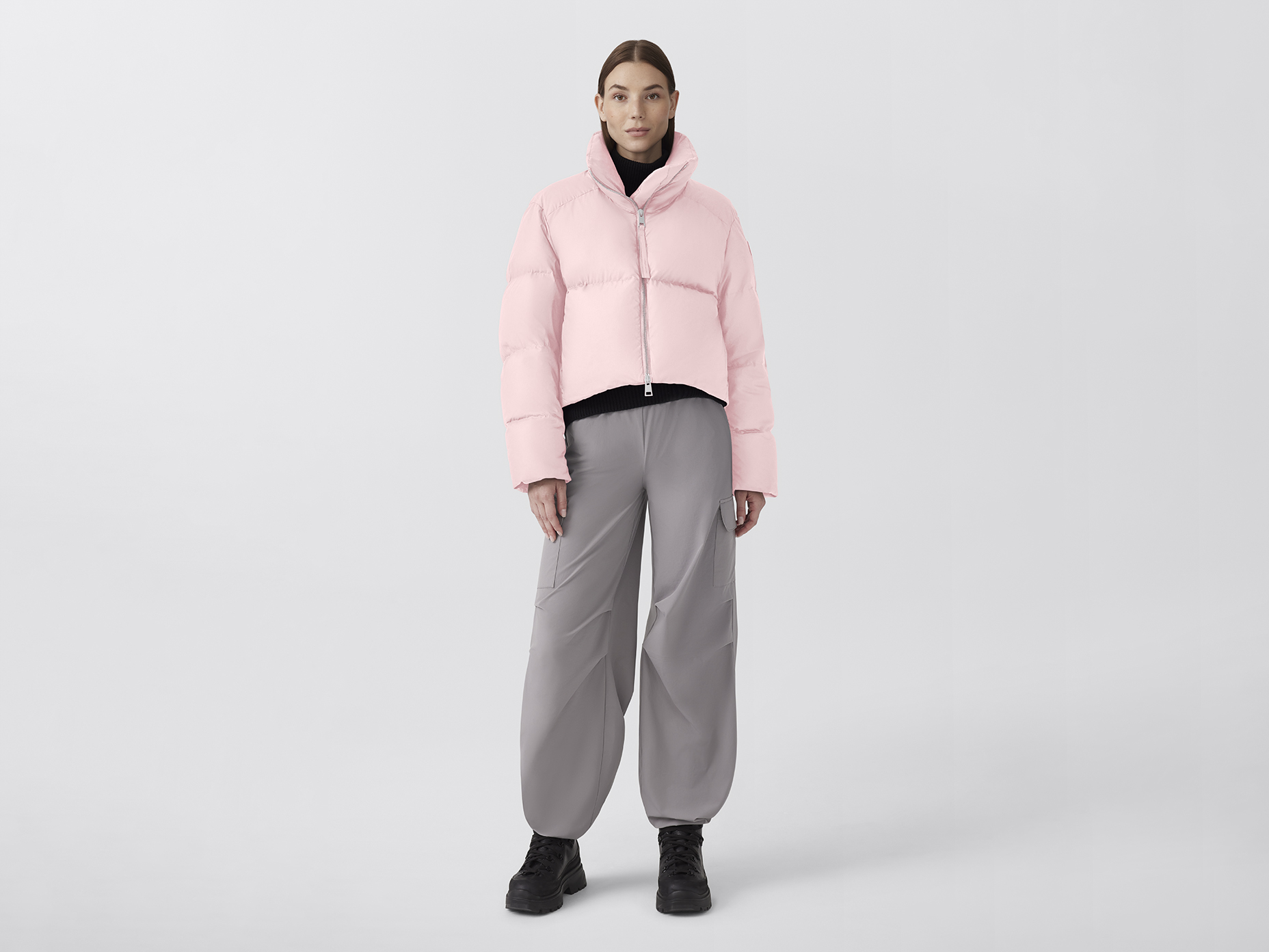 Garnet Cropped Puffer - Pink Quartz