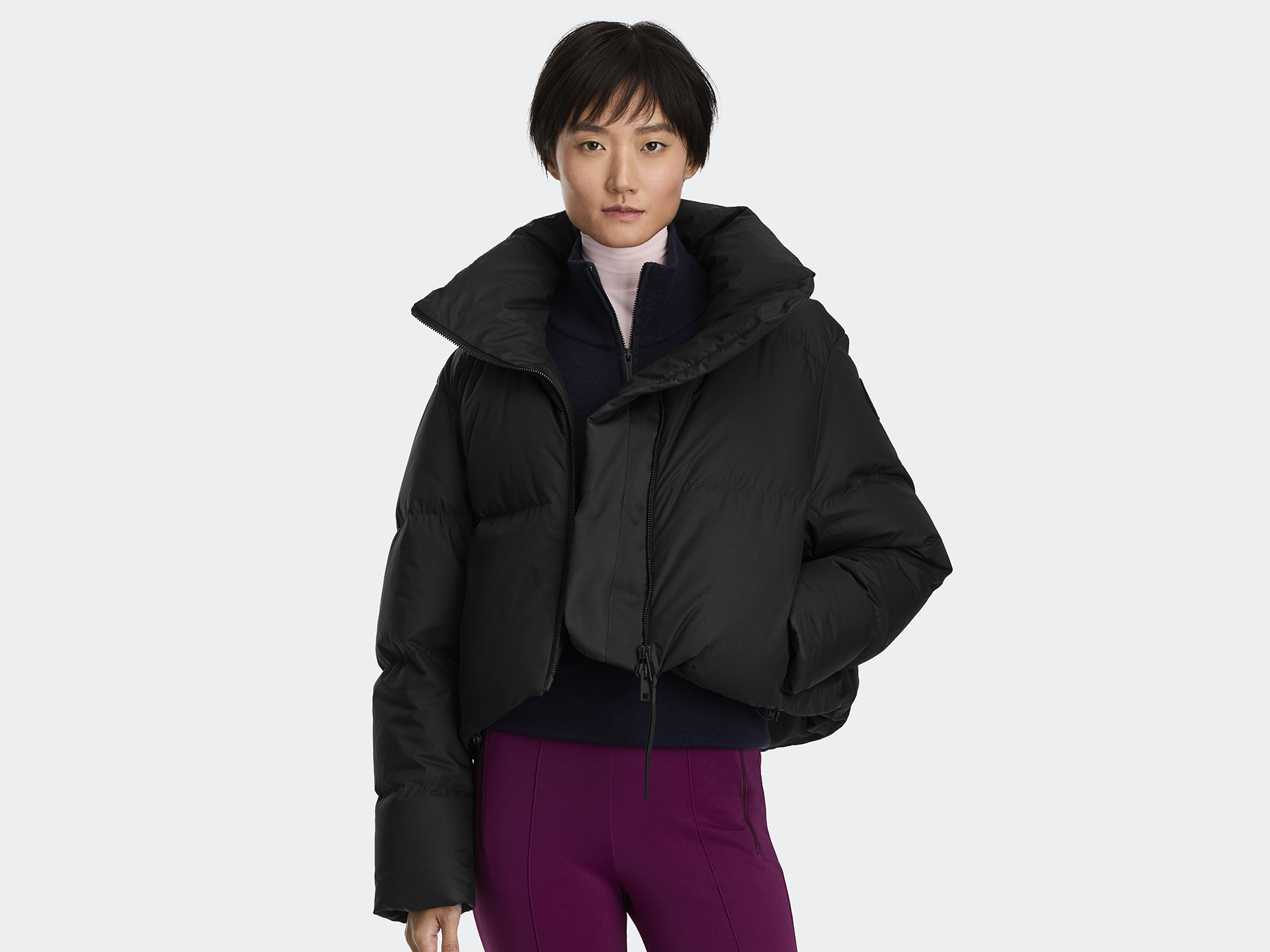 Garnet Cropped Puffer - Black
