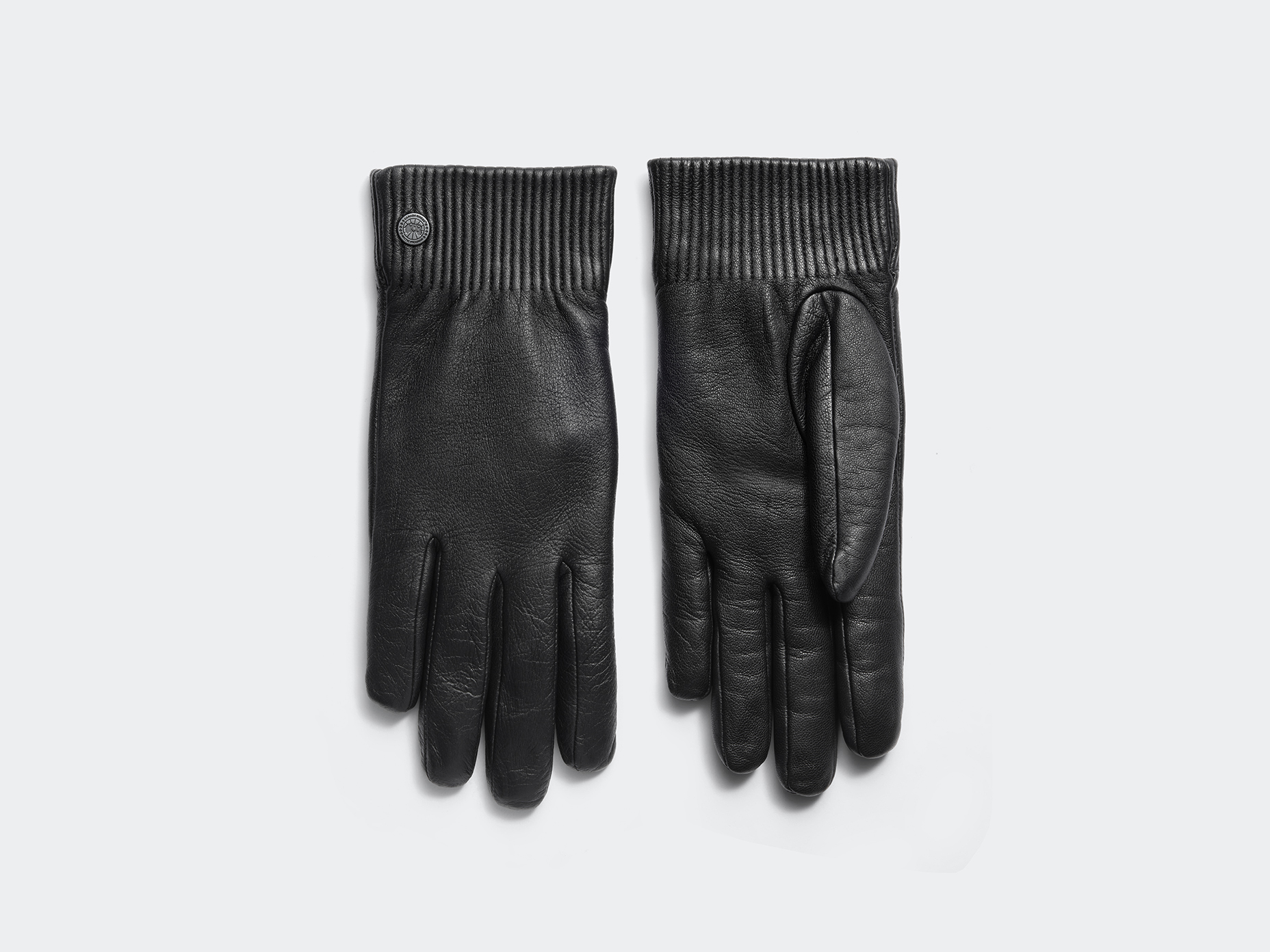 Leather Glove Ribbed Luxe - Black