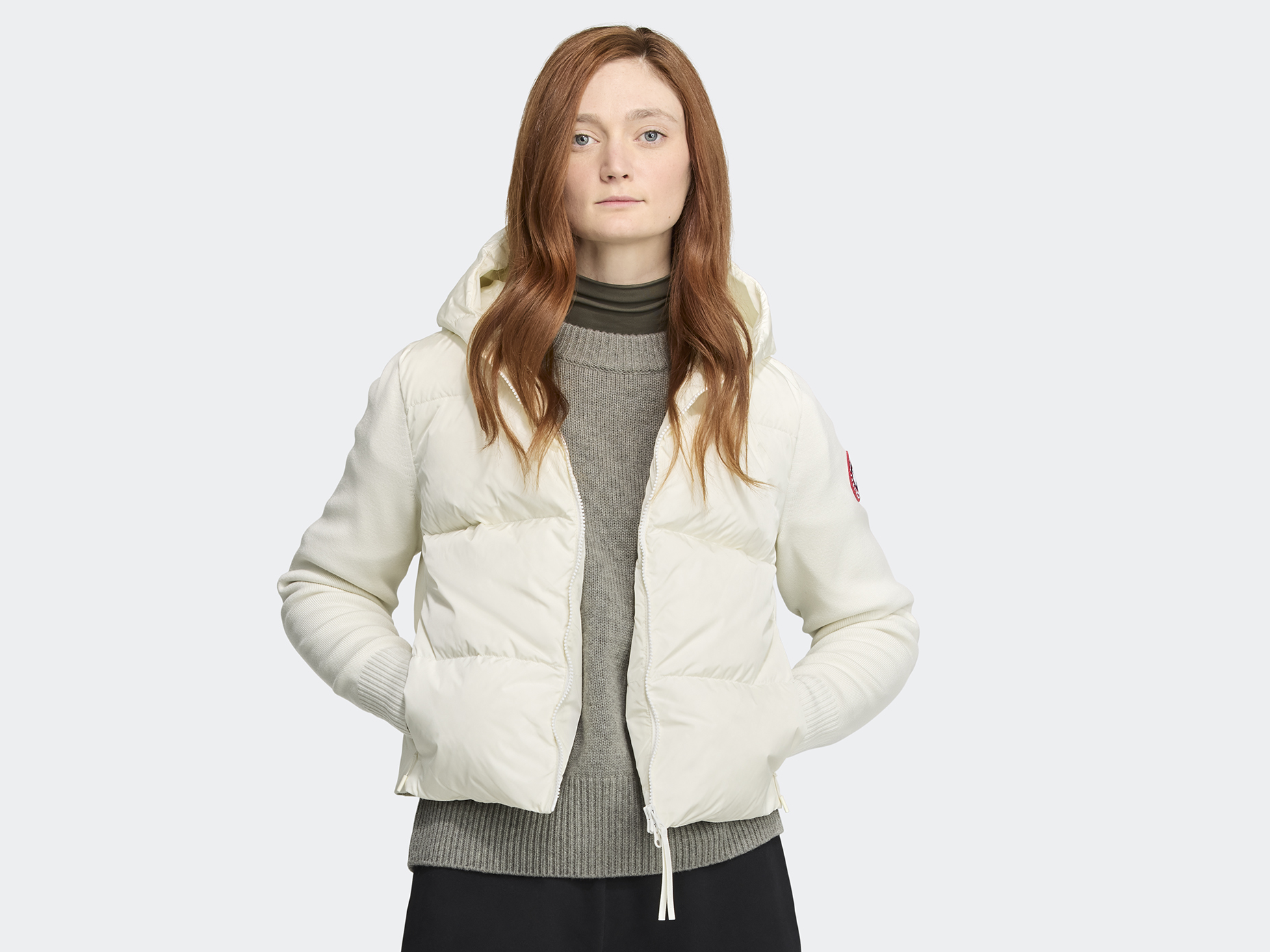 HyBridge® Wide Quilt Knit Hoody - Cottongrass