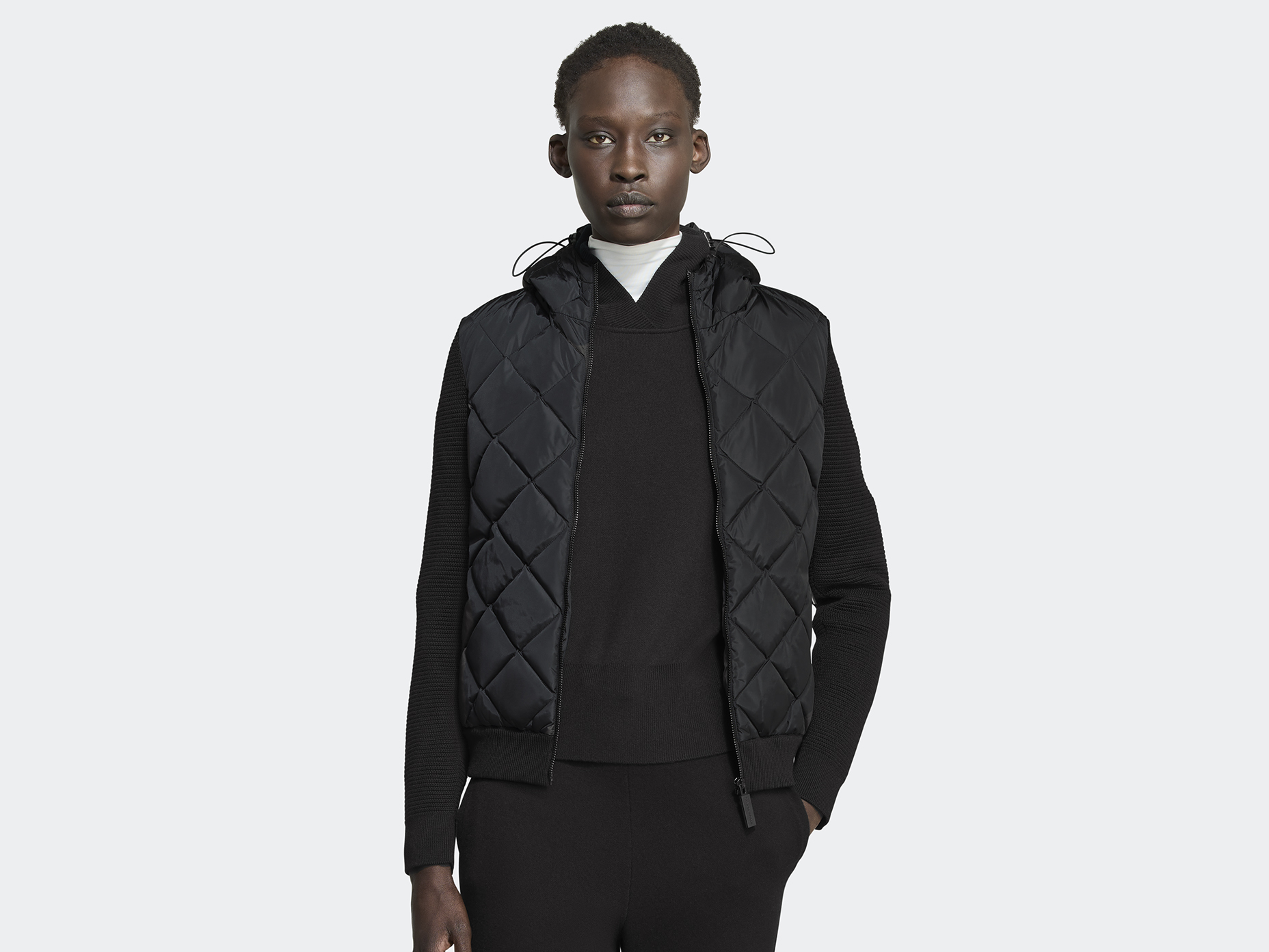 HyBridge® Quilted Knit Hoodie Black Label - Black