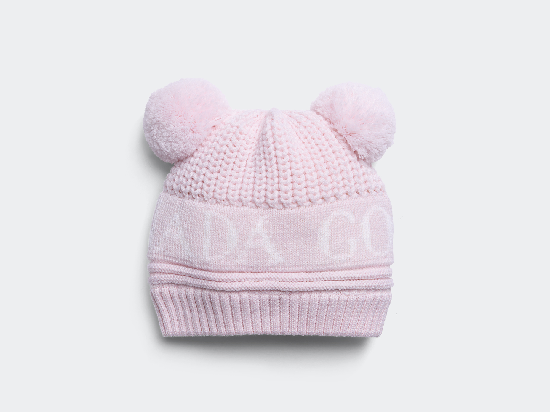 Baby Double Pom Hat - Soft Pink