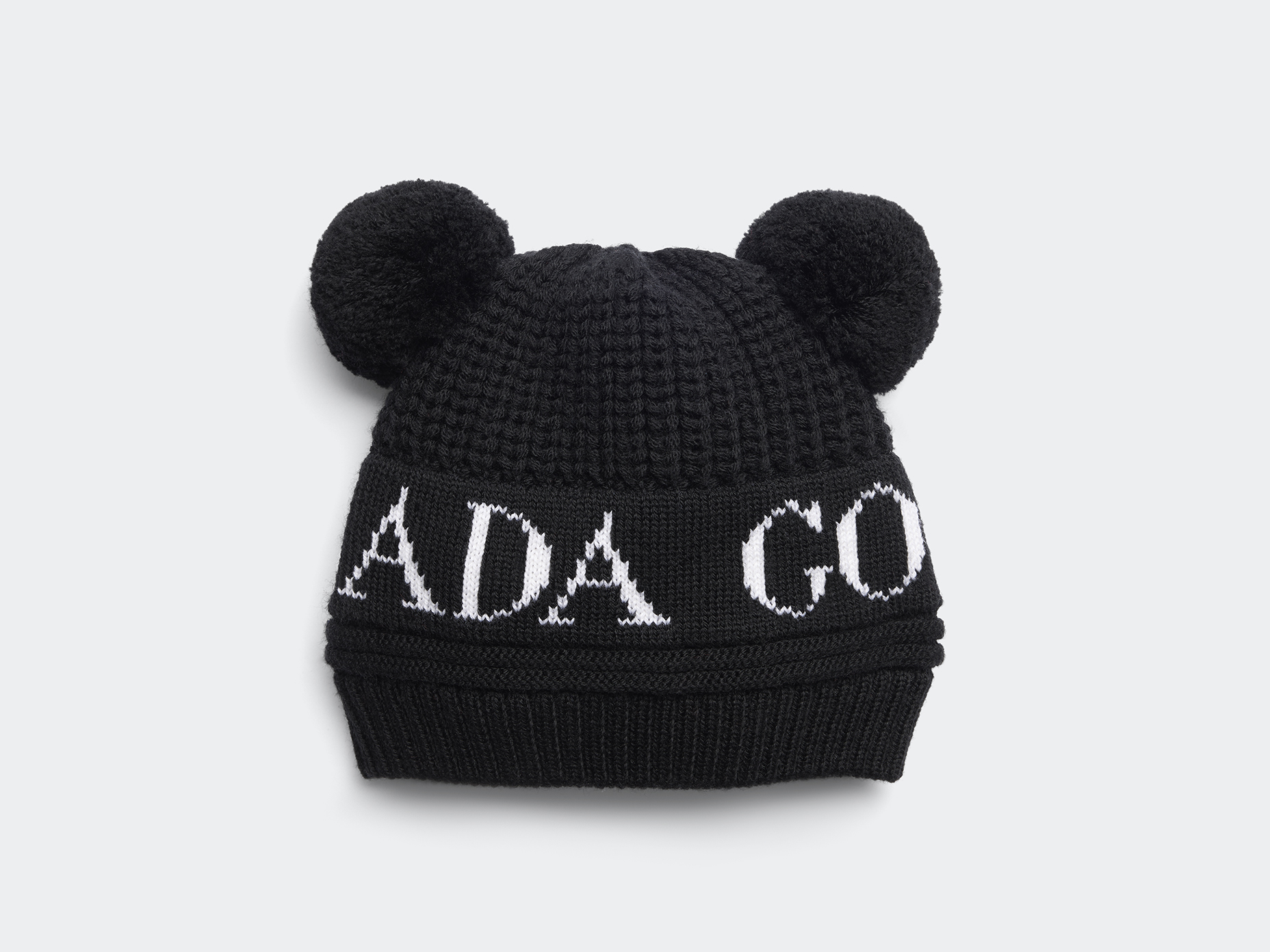 Baby Double Pom Hat - Black