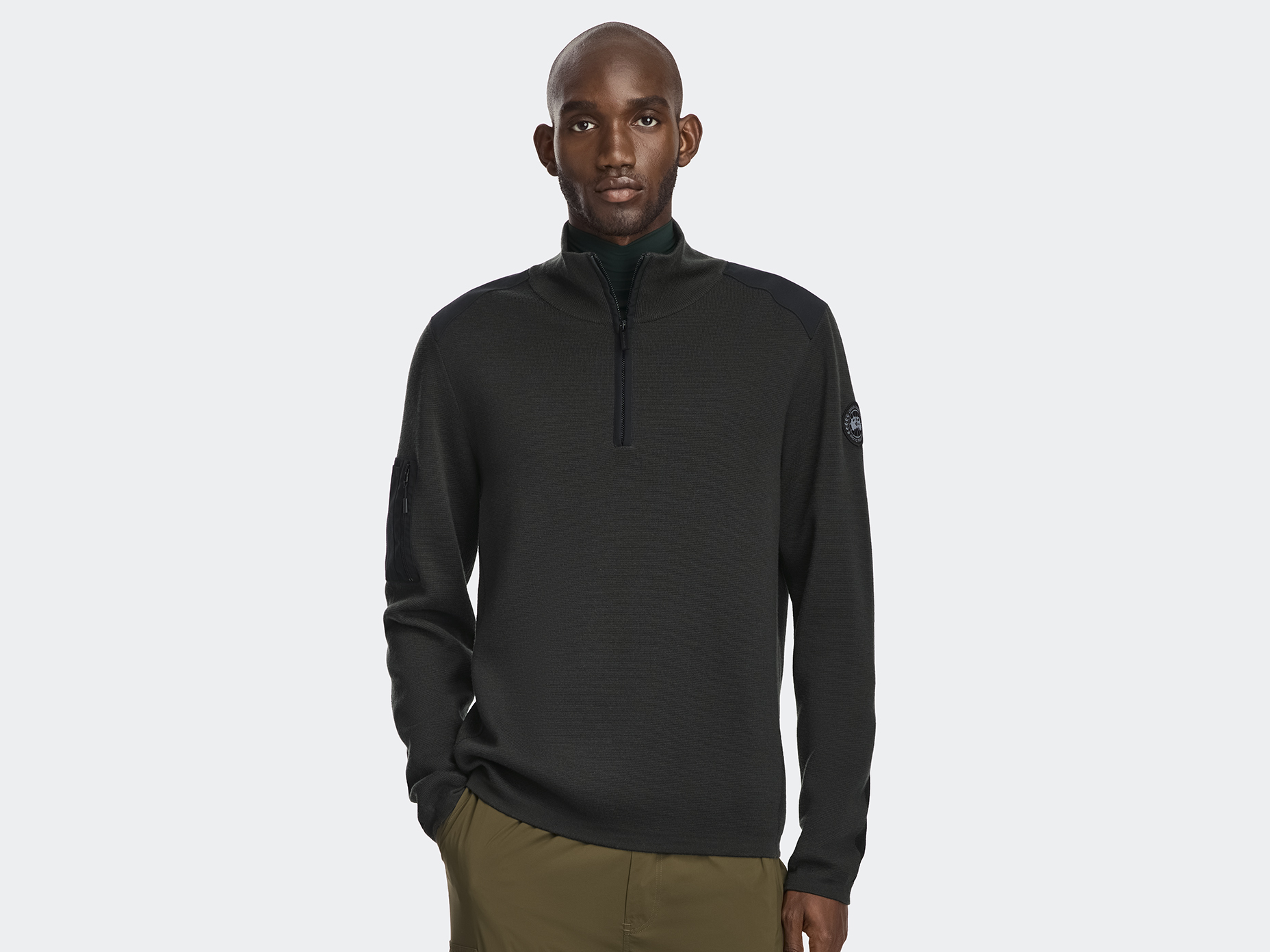 Stormont ¼ Zip Sweater Black Label - Volcano
