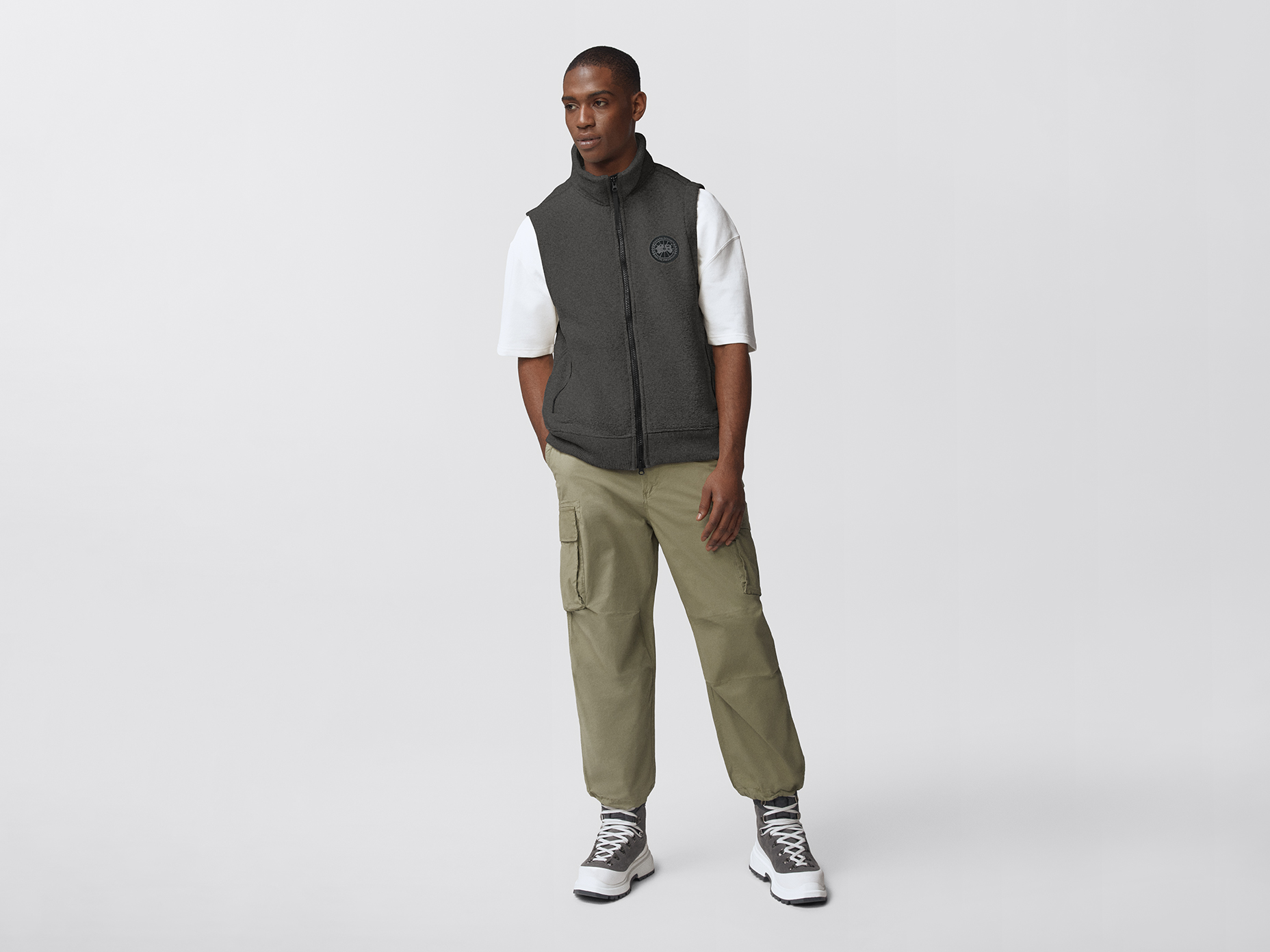 Mersey Black Label Fleece Vest - Quarry Grey