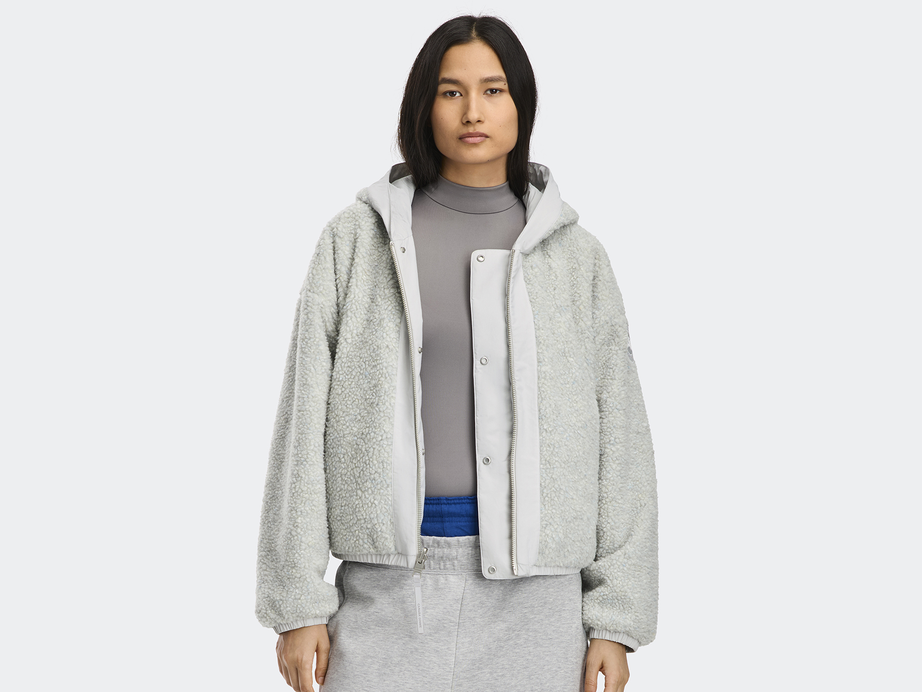 Women's Alberni Reversible Fleece Bomber - Silverbirch Heather/ Silverbirch