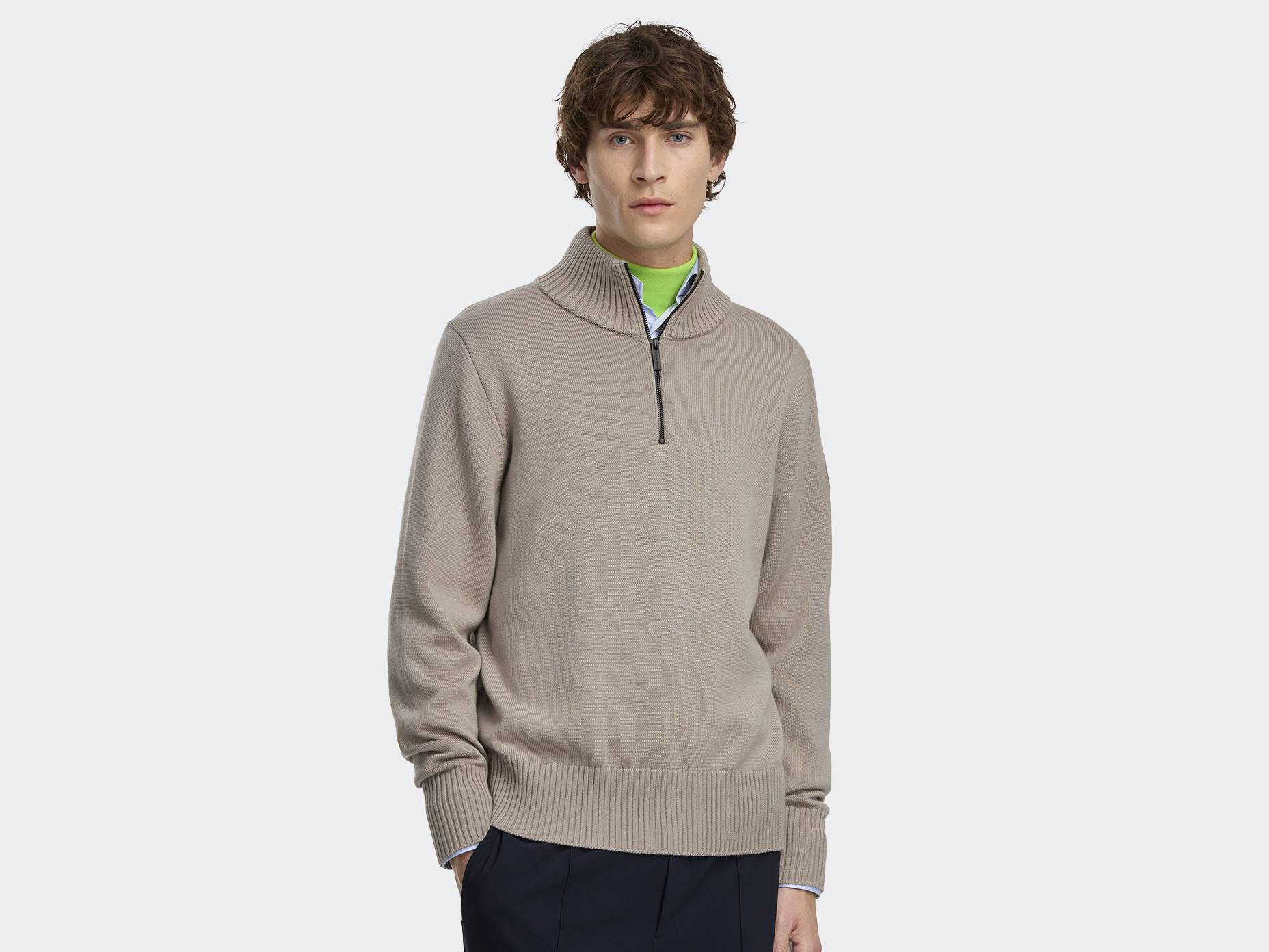 Rosseau ¼ Zip Sweater - Limestone