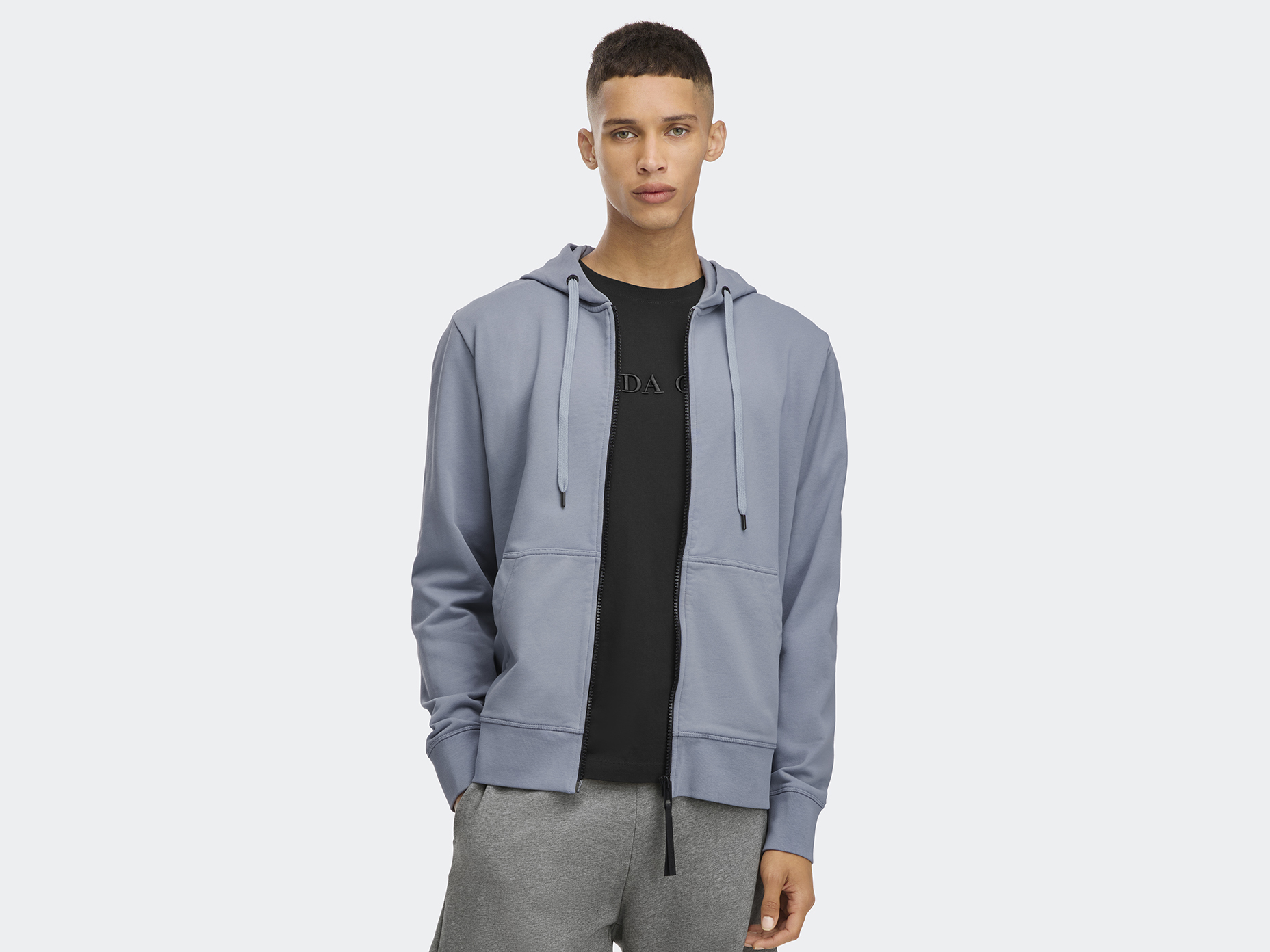 Huron Full Zip Hoodie Black Label - Light Ozone Blue