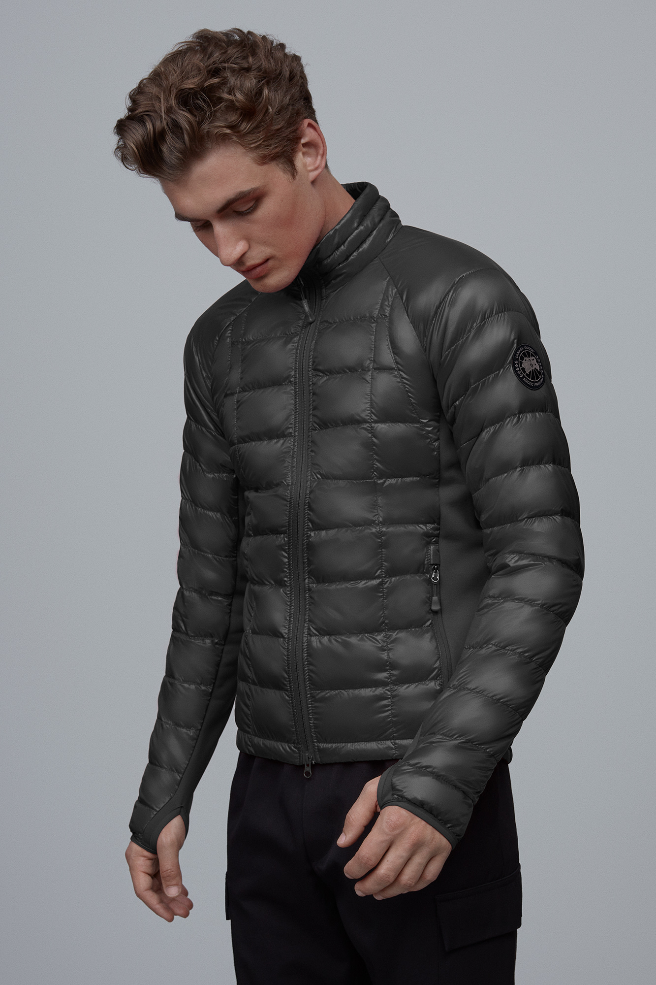 Men's hybridge knit down jacket black label discount