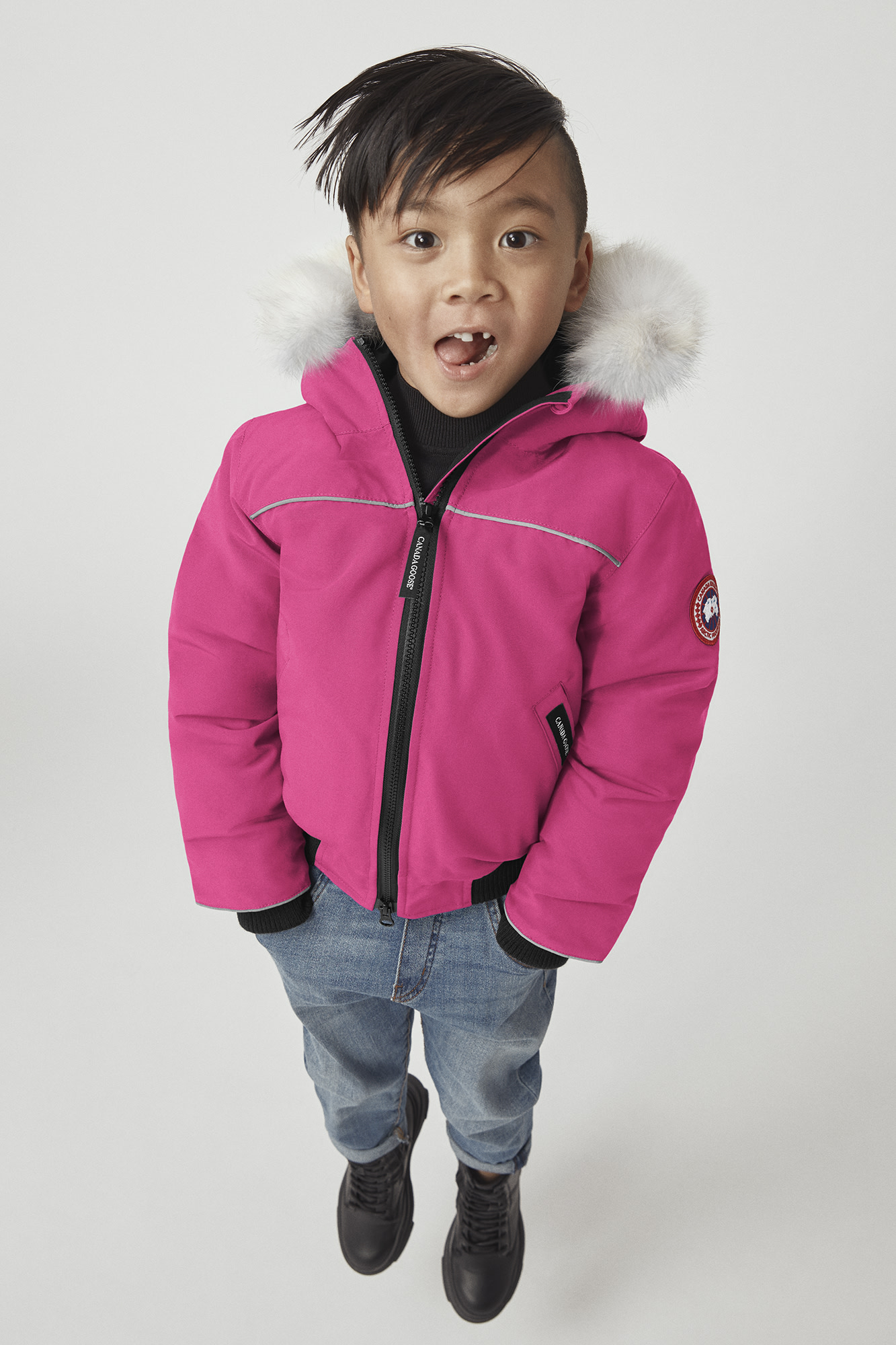 Pink canada goose bomber hot sale