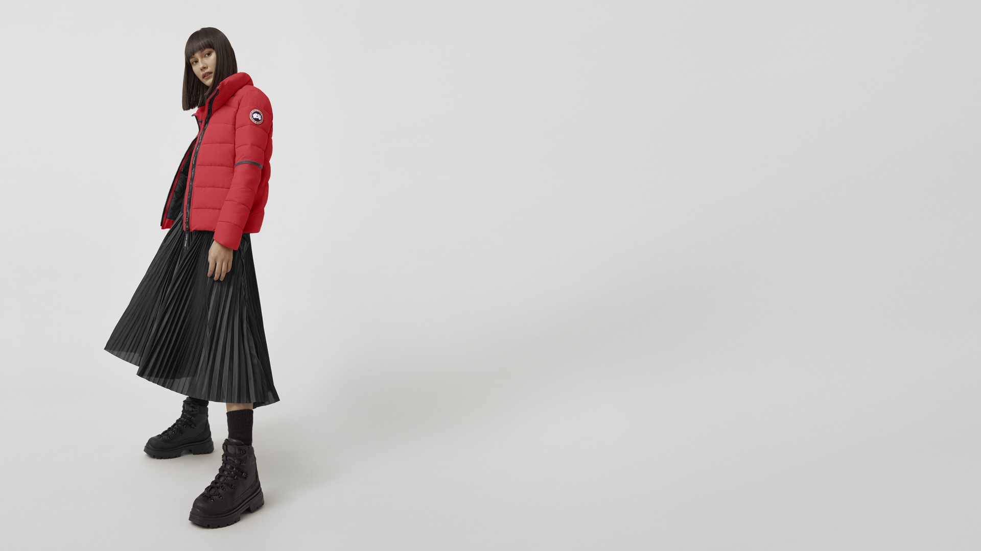 canada goose red down jacket