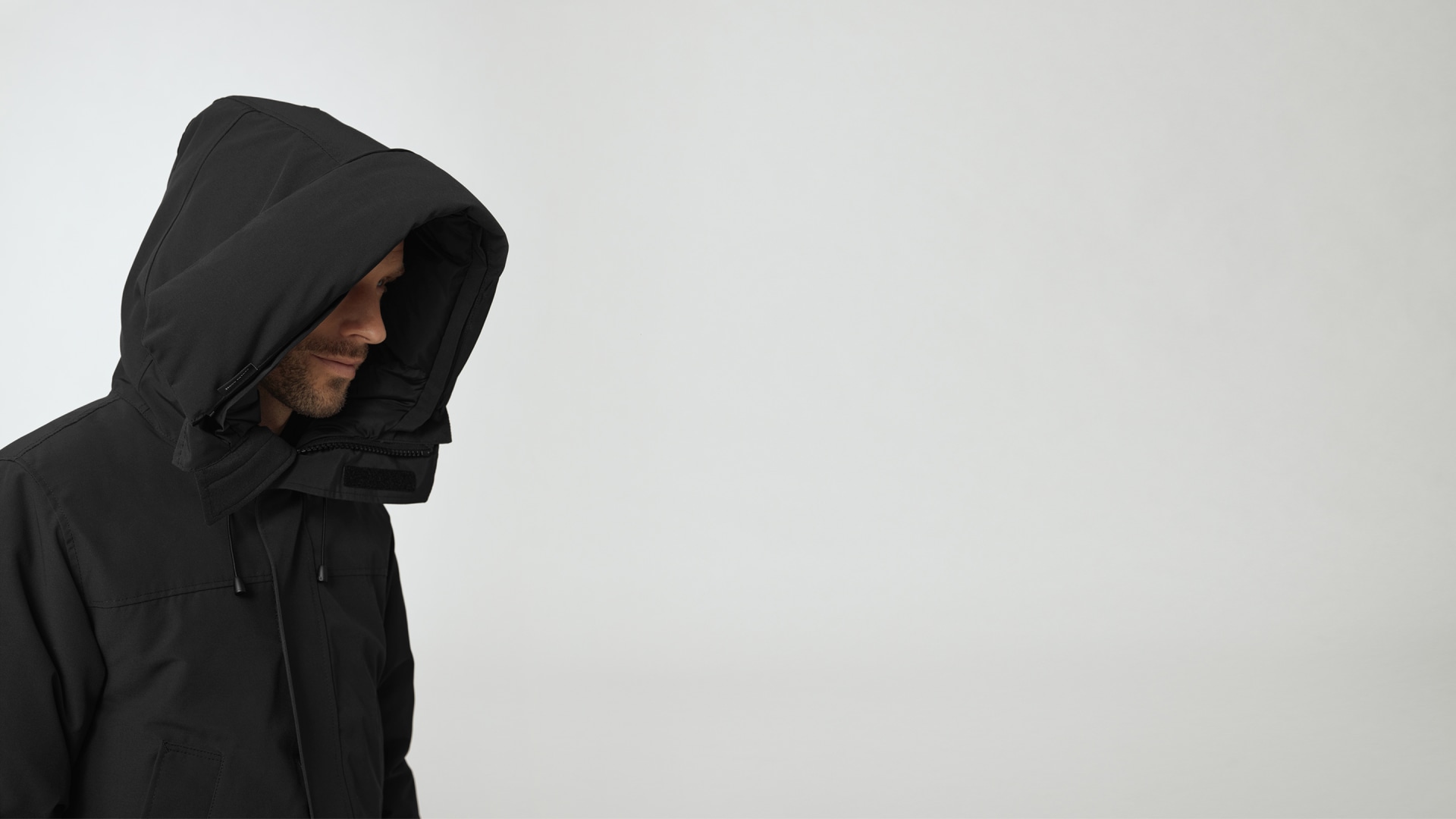 langford parka black label with hood trim