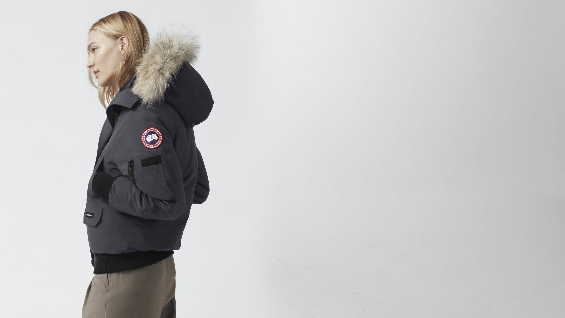womens grey canada goose bomber